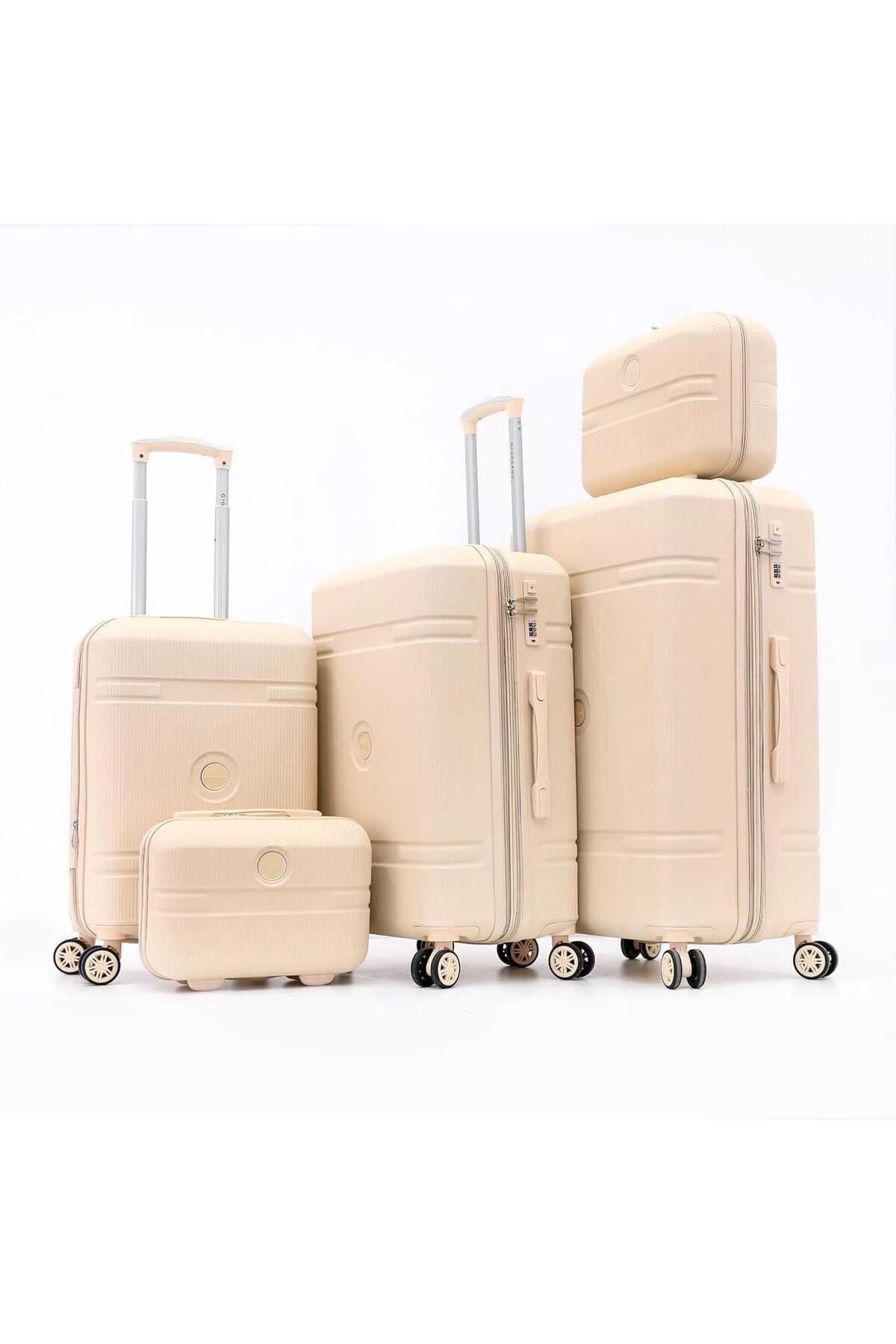 Giordano-مجموعة حقائب سفر بعجلات ABS، مقاس 25/320/3tr 2bc، مع عجلات دوارة مزدوجة وقفل إدارة أمن النقل 3
