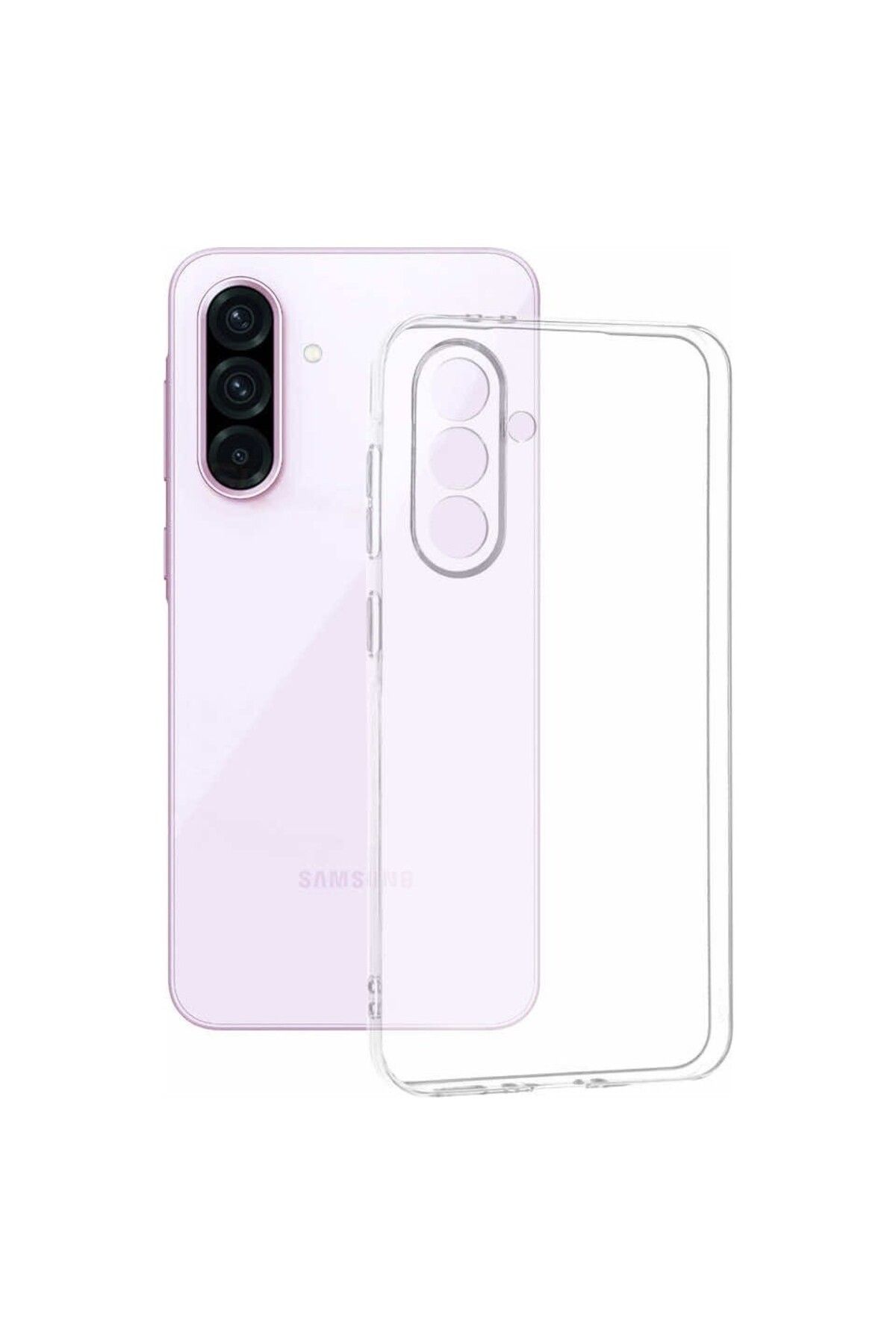 EVAX (TIPALI ŞEFFAF) Samsung Galaxy A06 Şeffaf Silikon Kılıf / Kamera Yeri Korumalı / Şarj Yeri Tıpalı