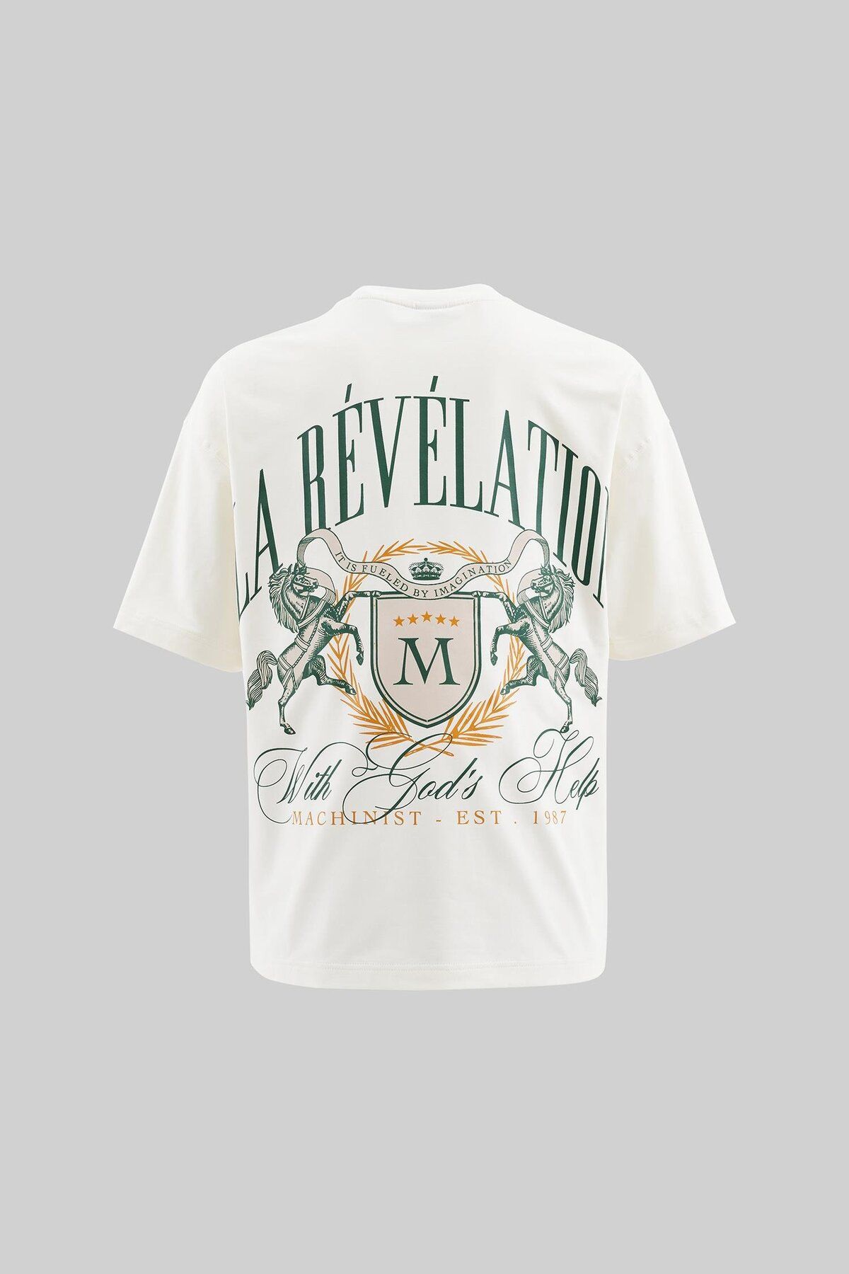 Machinist Erkek La Revelation Printed Oversize Ekru Tişört