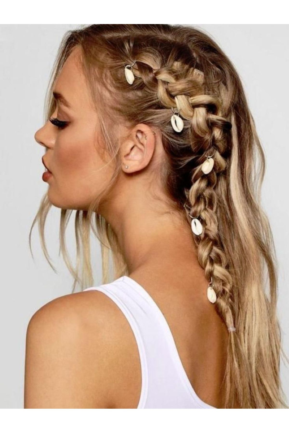 Lizz Accessories SAÇ YÜZÜĞÜ DENİZ KABUĞU 12 li
