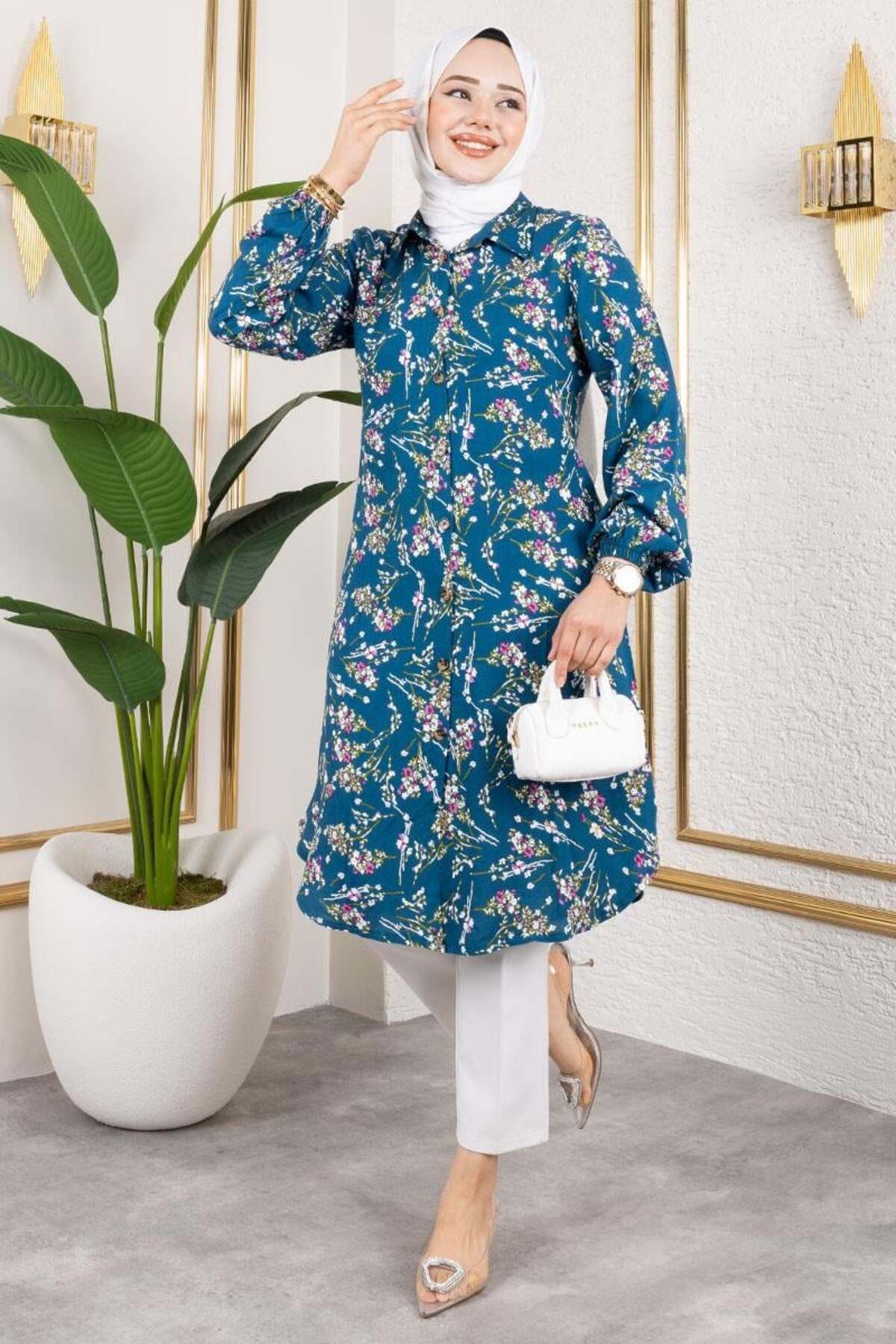 Mec Fashion Asel Çiçekli Viskon Tunik