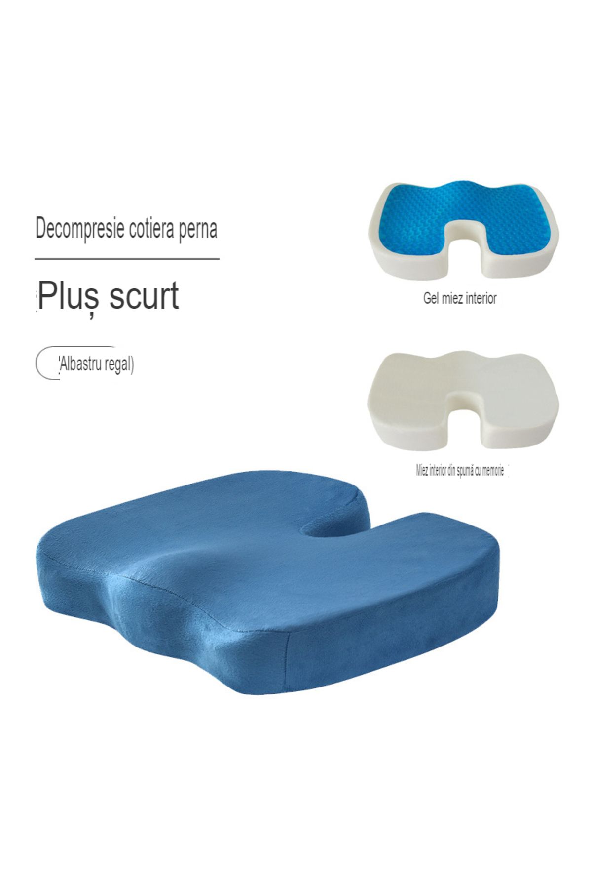 OEM Perna Ortopedica Pentru Sezut Din Spuma Cu Memorie Si Gel Racoritor Arvada Ergosupport - One Size