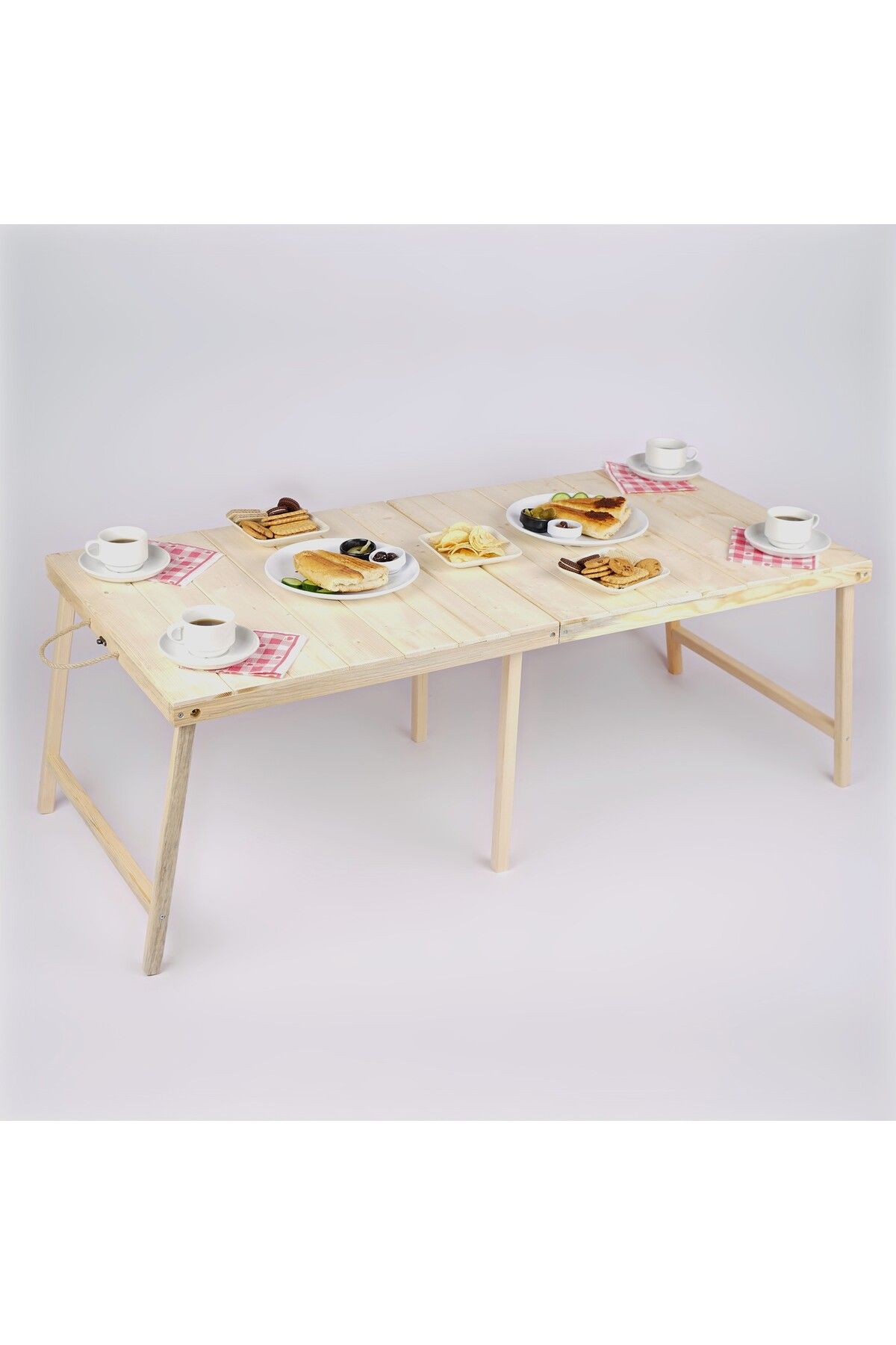 WOODENSA Kamp Masası, Katlanabilir Model, Piknik Ve Bahçe Masası, 60x120cm Naturel