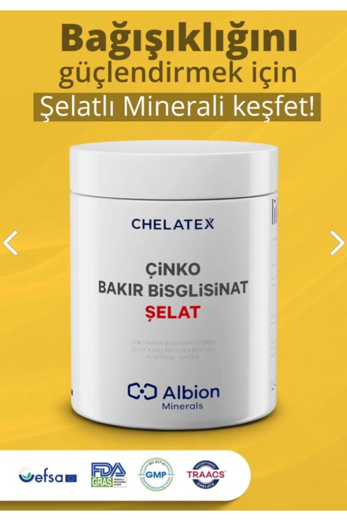 Chelatex Çinko Bakır Bisglisinat Şelat 60 Tablet