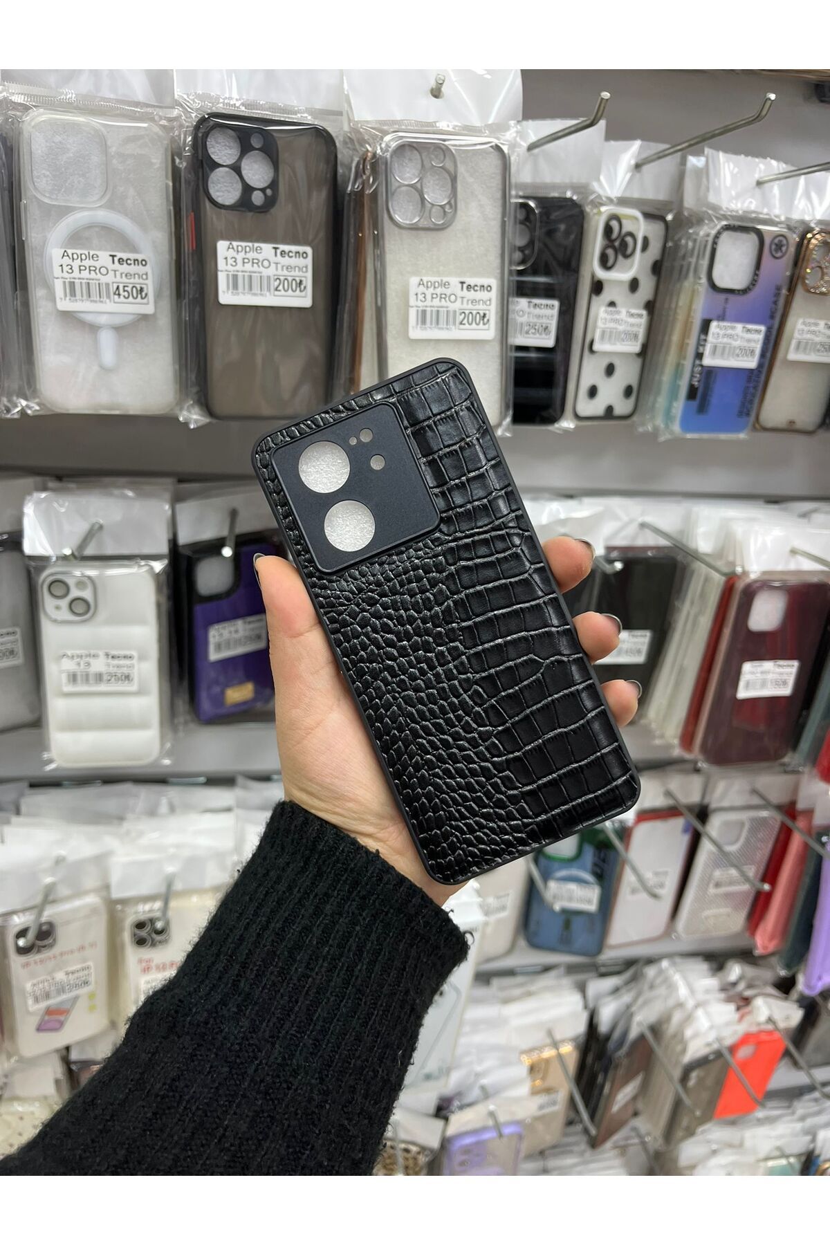 TECNOTREND Xiaomi Redmi K60 Ultra Dokulu Yüzey Çekmeye Dayanıklı Cep Telefon Kılıfı Pu Deri Kaplamalı Yumuşak