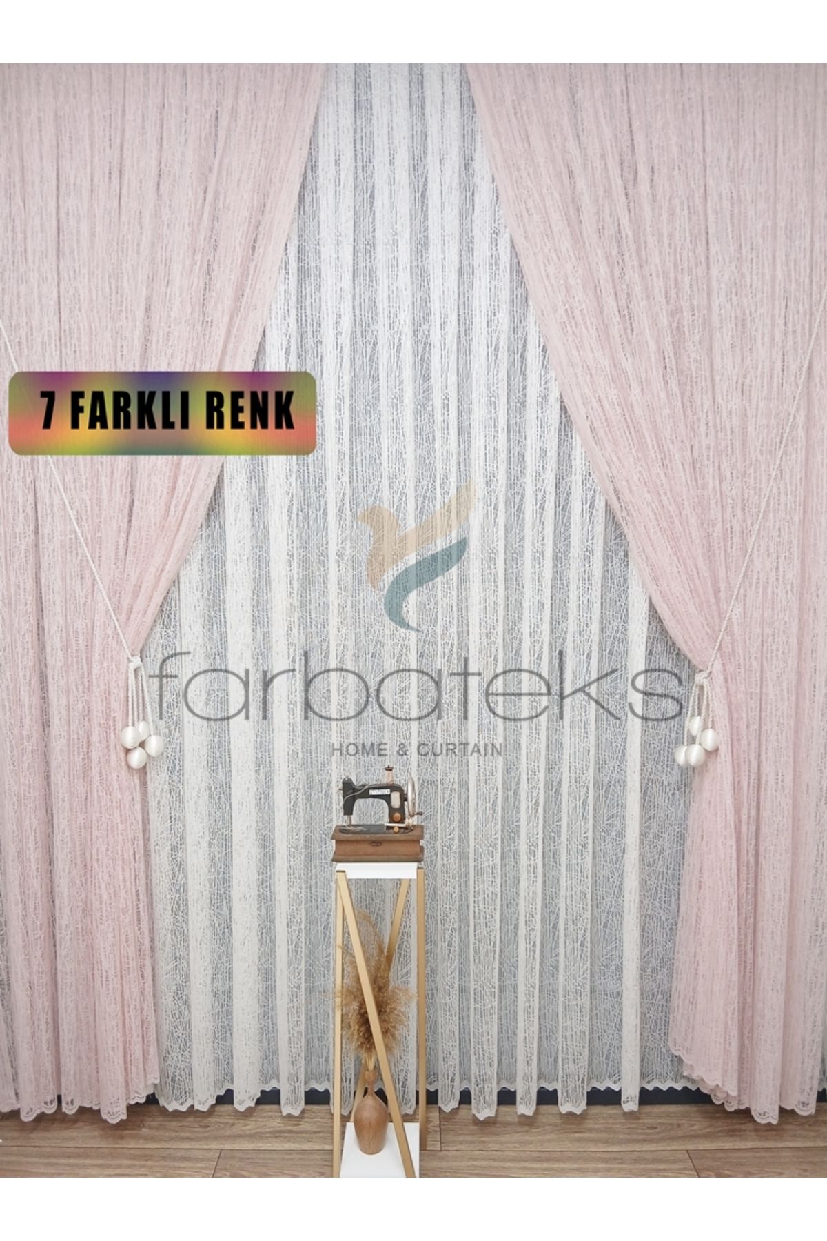 farbateks Pudra Camkırıgı Sağ/Sol İç Tül Takım Tül Fon Perde