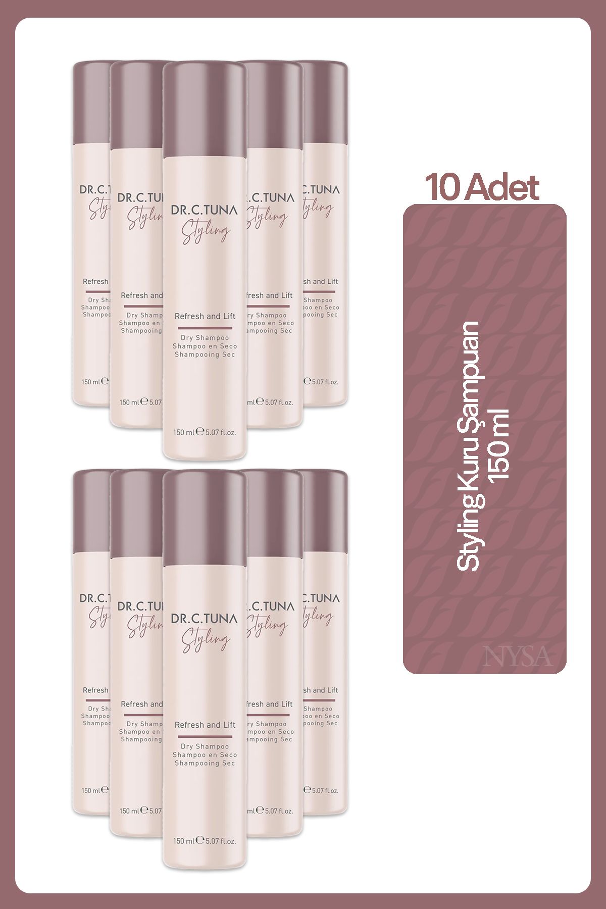 Farmasi Dr. C. Tuna Styling Dry Shampoo Kuru Şampuan 150 Ml - 10 Adet