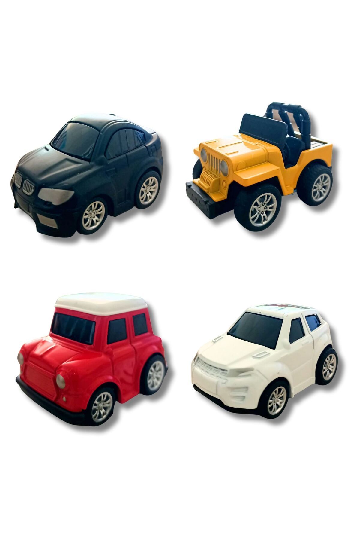 Asya Oyuncak Minik Metal Arabalar 4'LÜ 8 cm; BMW, MİNİ COOPER, JEEP, LAND ROVER