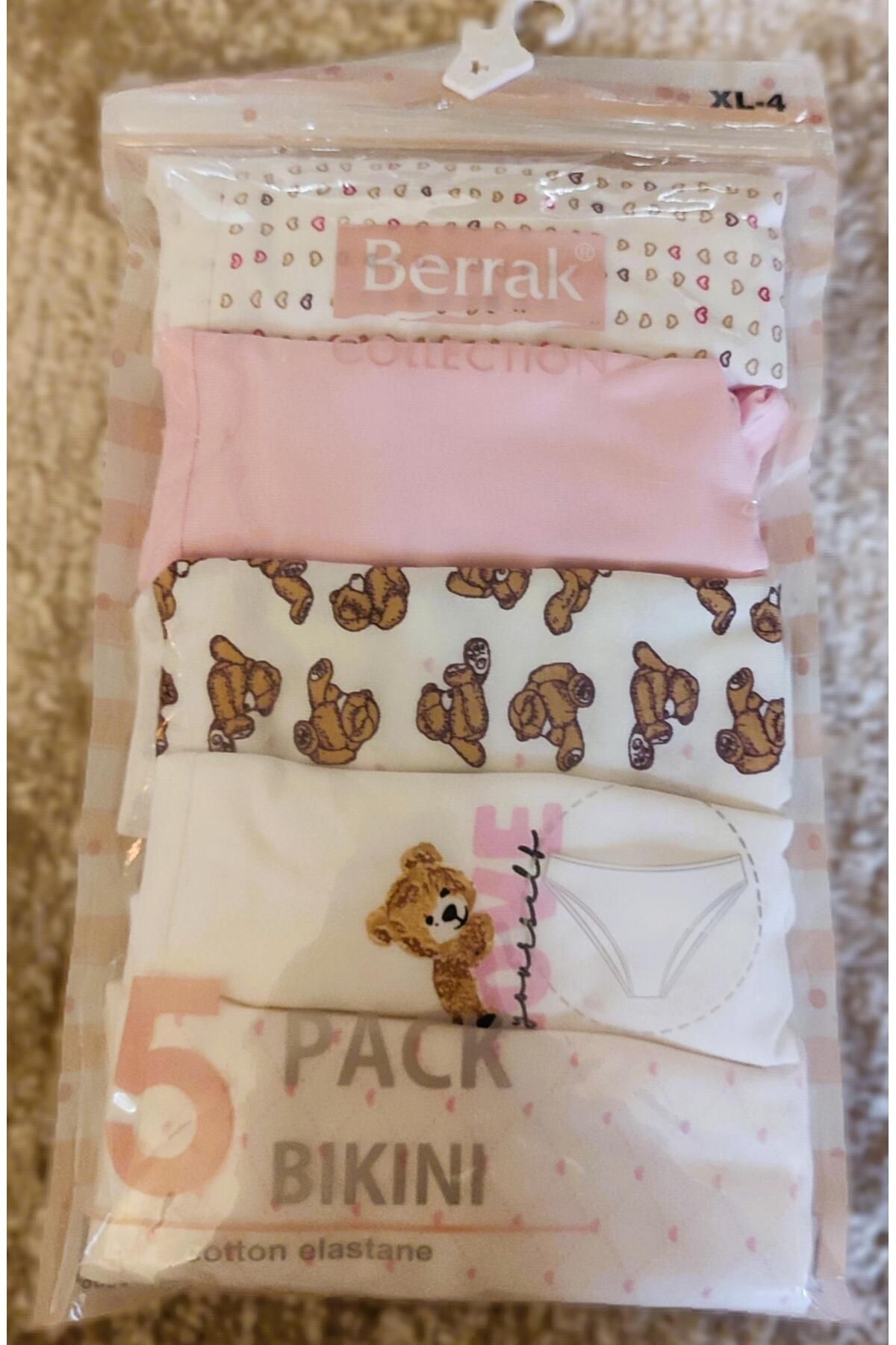 Berrak 5 'li Kadın Külot 4XL KARIŞIK DESEN %100 Pamuk