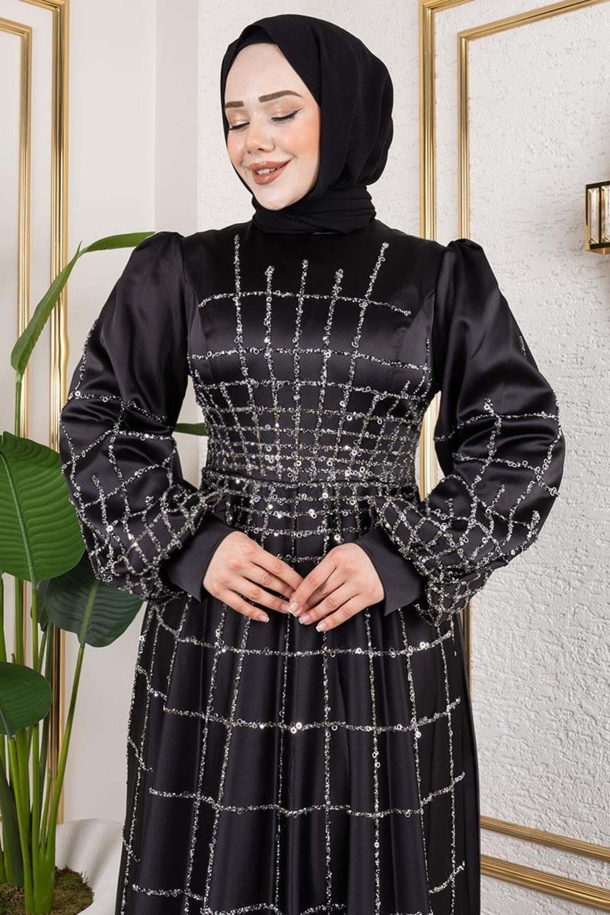 Mec Fashion Kafes Model Saten Abiye