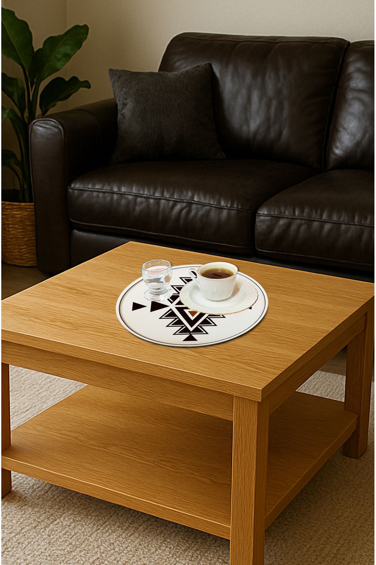 kutuTR Ahşap Mdf Kahve Sunum Tepsisi M17 3'LÜ SET