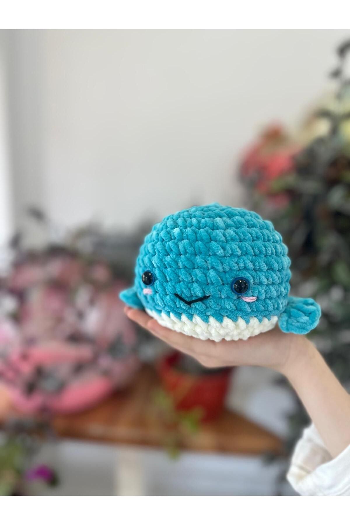 Home Amigurumi Kadife Mavi Yavru Balina Oyuncağı