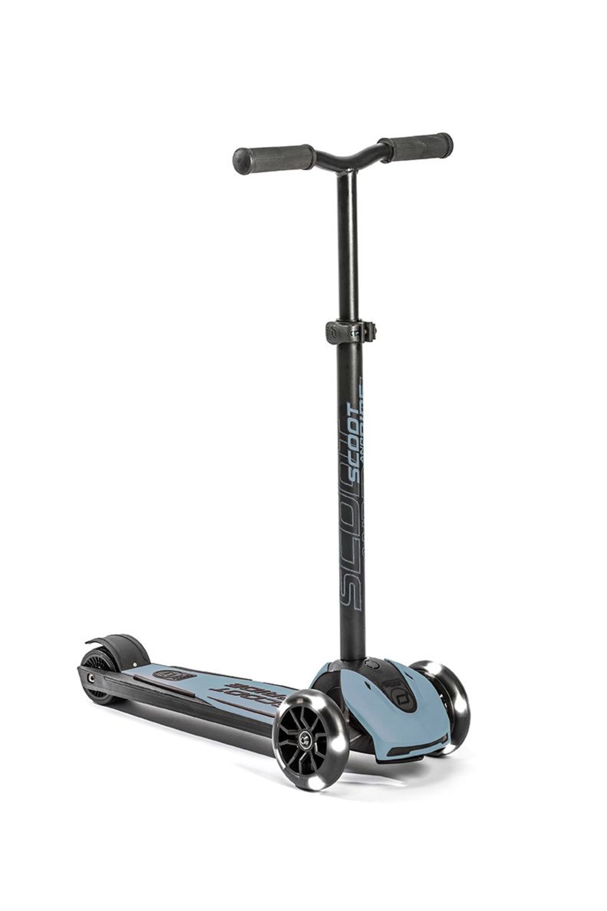 SCOOT AND RIDE Trotineta Copii Pliabila, Reglabila, Roti Luminoase, Highwaykick 5 Led Steel, 5 Ani , Pana La 80 Kg - One Size