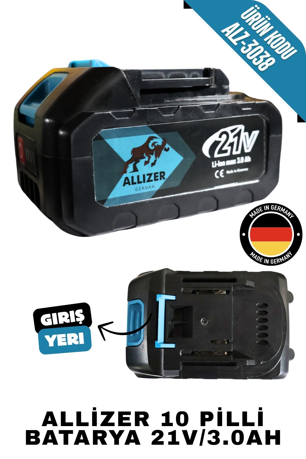 ALLİZER GERMAN ALLİZER 10 PİLLİ BATARYA 21V/3.0AH