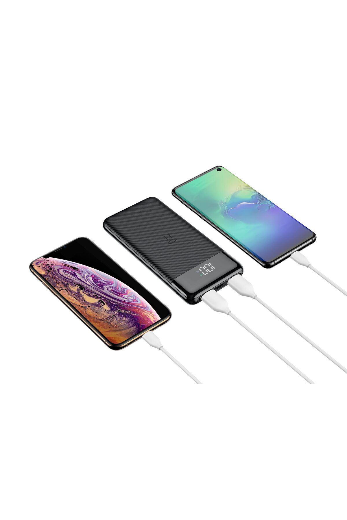 REDz Accessories-Baterie externă 10.000 mAh, Afișaj indicator, 2 porturi USB, USB-C, microUSB, Negru 4