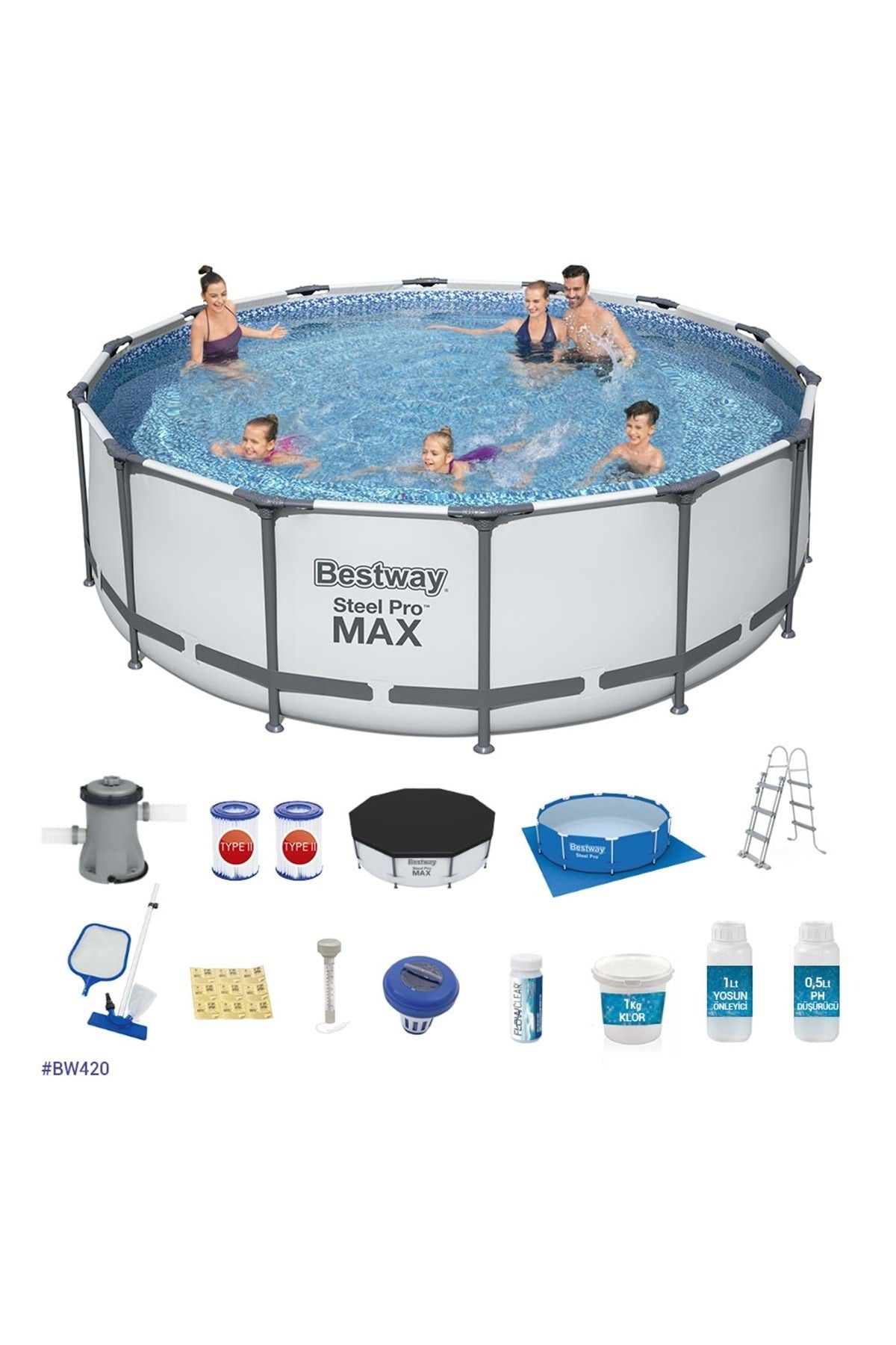 BESTWAY Prefabrik Havuz Seti 427 Cm X 122 Cm Bw420