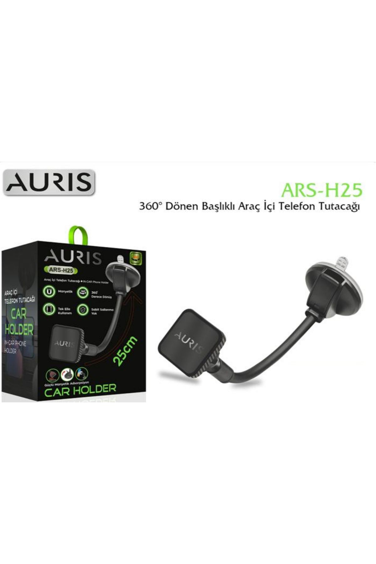 Auris MANYETİK 360 ° DÖNEN 25 CM UZULUKLU ARAÇ İÇİ TELEFON TUTUCU