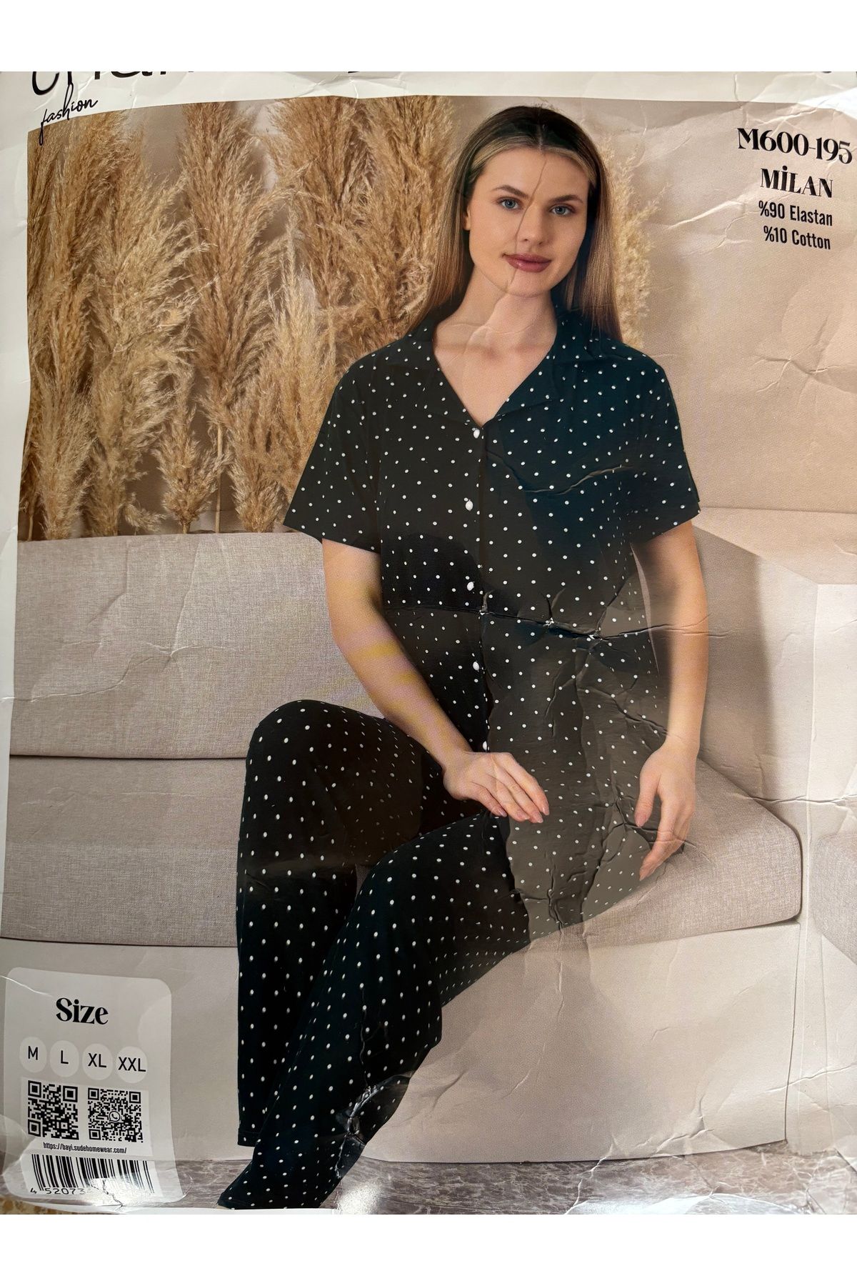 Butik Kadın Pijama Takımı Düğmeli Zümrüt Yeşili Kısa Kollu