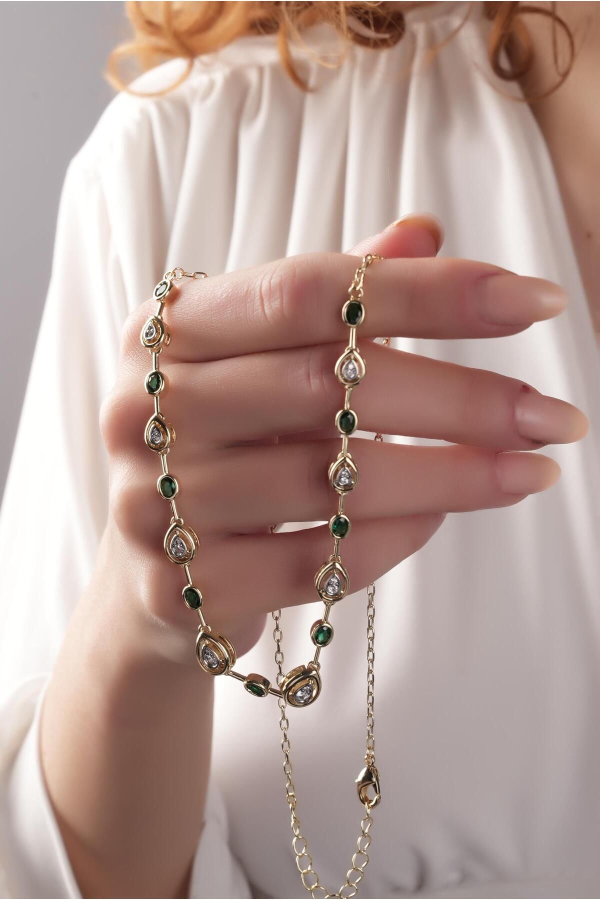 Çlk Accessories Premium Taşlı Plaka Damla Taş Tasarım Kolye 5075400