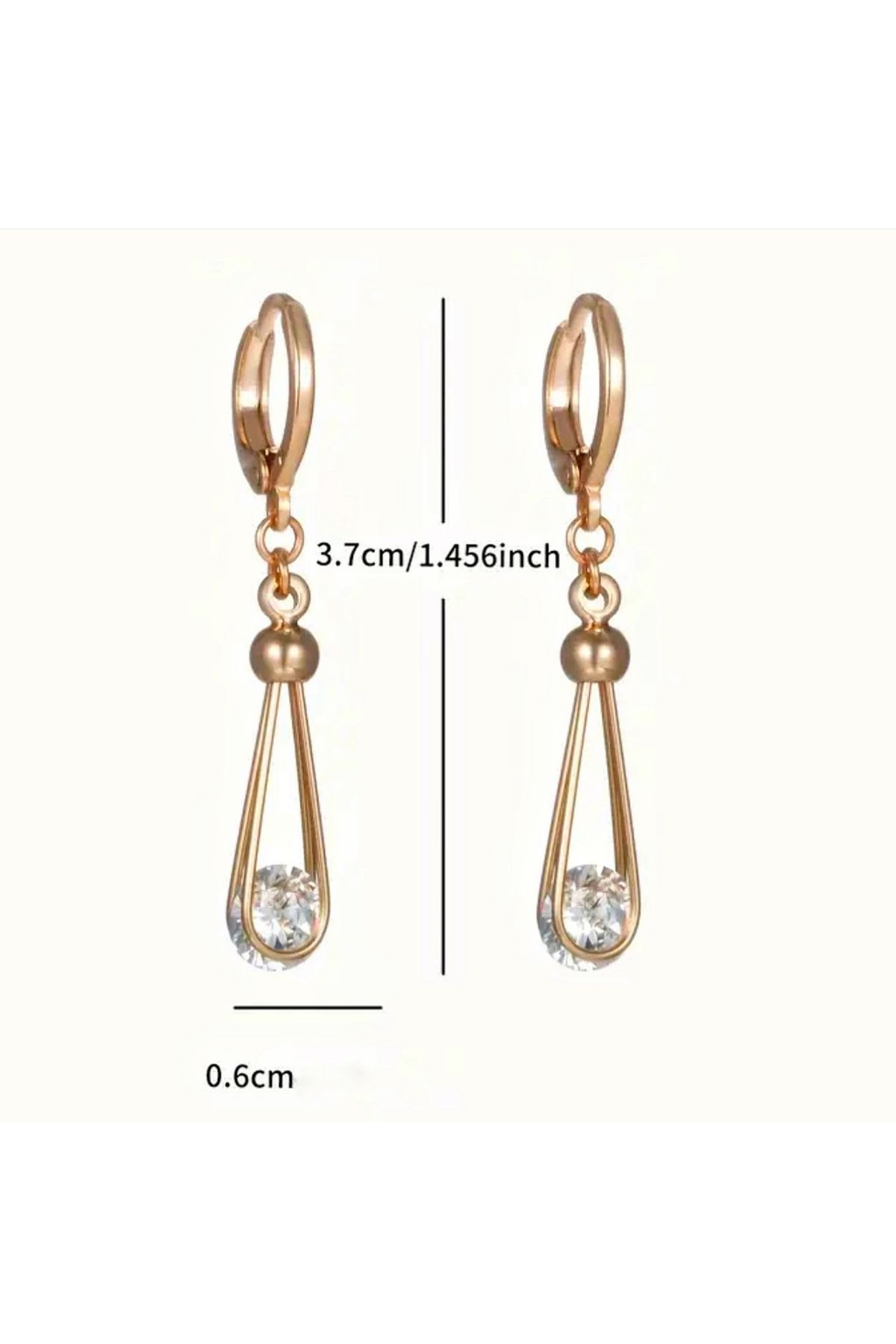XUPING JEWELRY Vip Seri 18k Rosegold Tek Taş Sallantılı Küpe