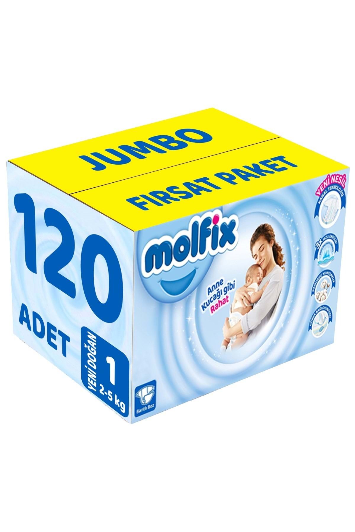 Molfix Bebek Bezi Beden:1 (2-5Kg) Yeni Doğan 120 Adet Jumbo Fırsat Pk