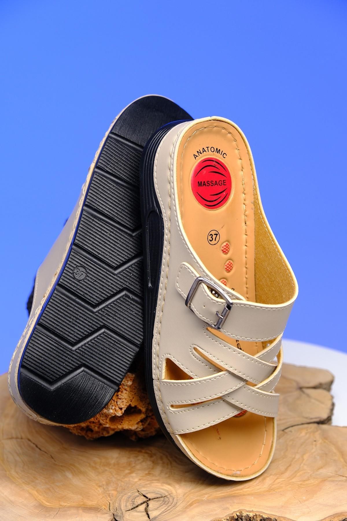 Oksit-Γυναικείες παντόφλες Sofia Orthopedic Light Sole Buckle Daily Mother 2