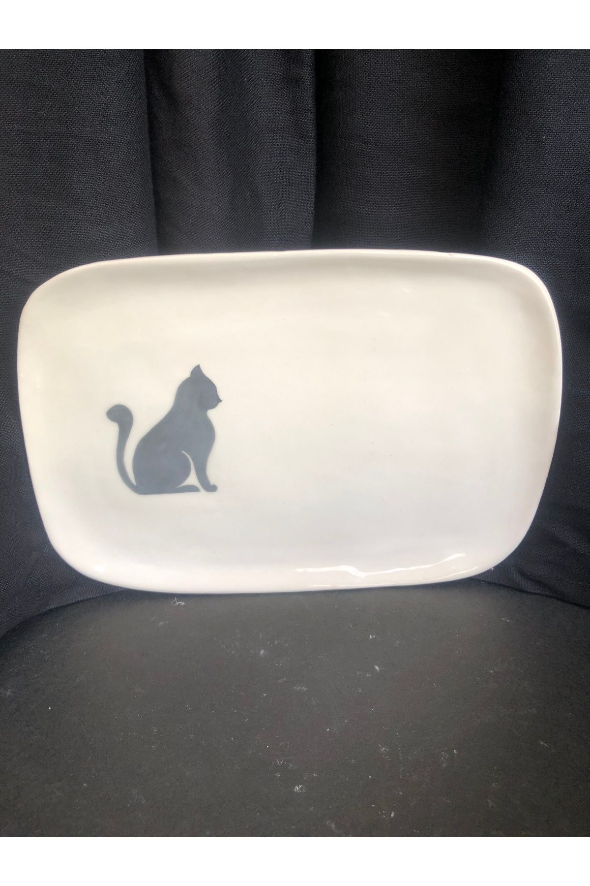 kuşakk Seramil Amorf Tabak Kedi Desenli