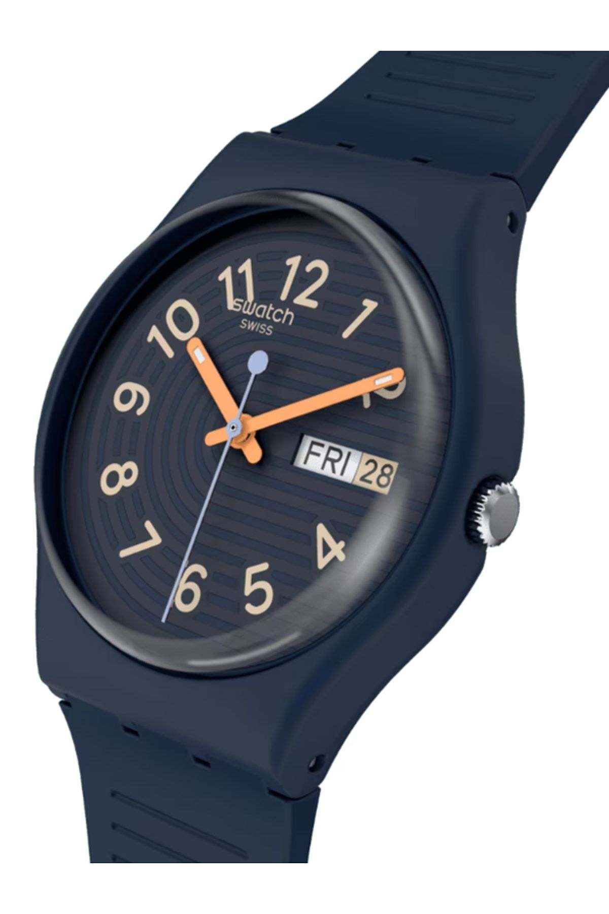 ساعت آبی زنانه SO28I700 Sساعت مچی خطوط مرسوم ، مد روز در شب Swatch