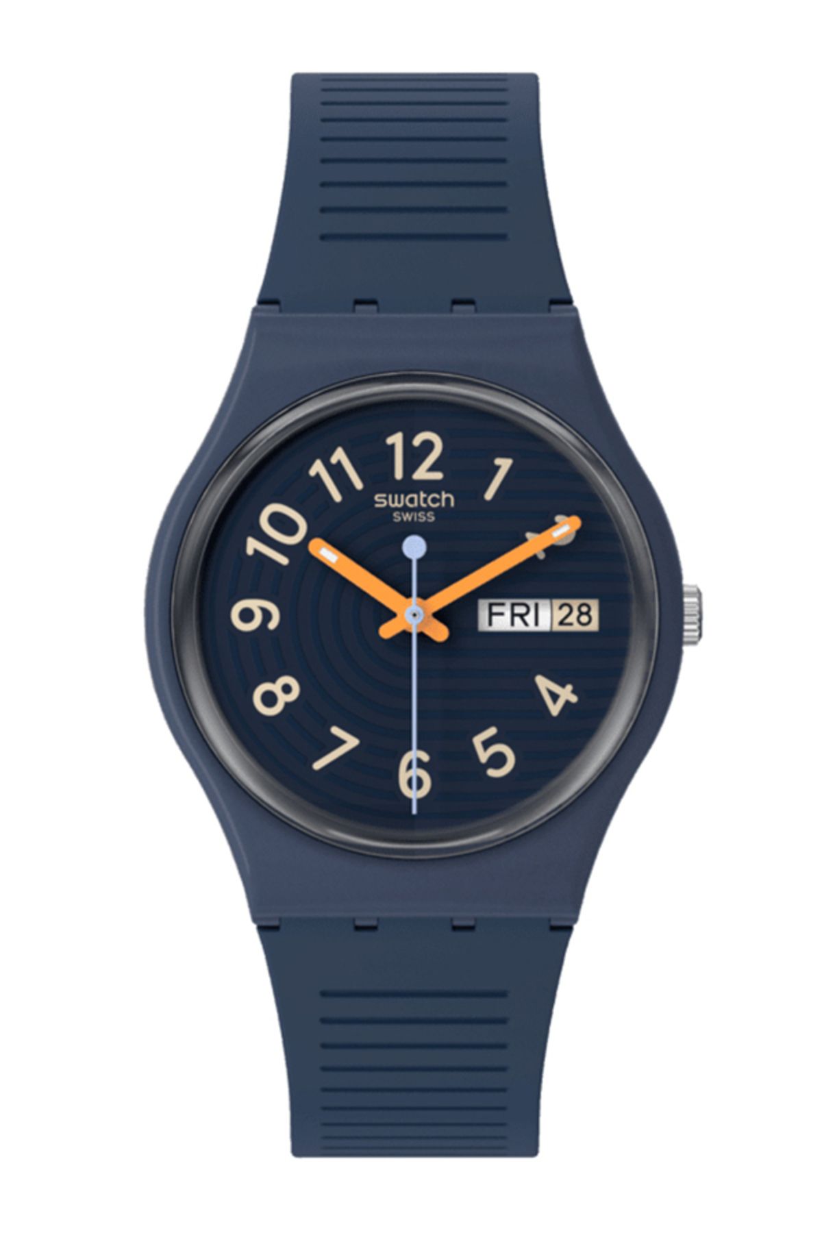 ساعت آبی زنانه SO28I700 Sساعت مچی خطوط مرسوم ، مد روز در شب Swatch