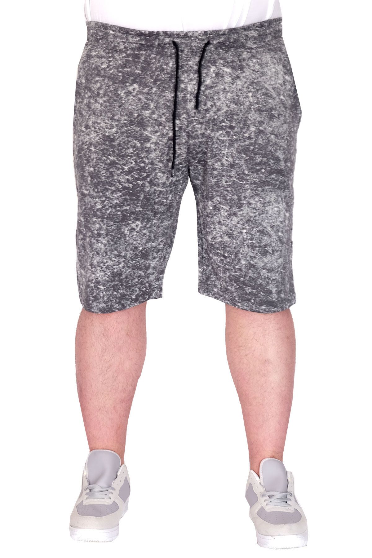 ModeXL Mode Xl Pantaloni Scurți Pentru Bărbați De Mărime Mare Etching Print 20037s Antracit Masculin - 3XL