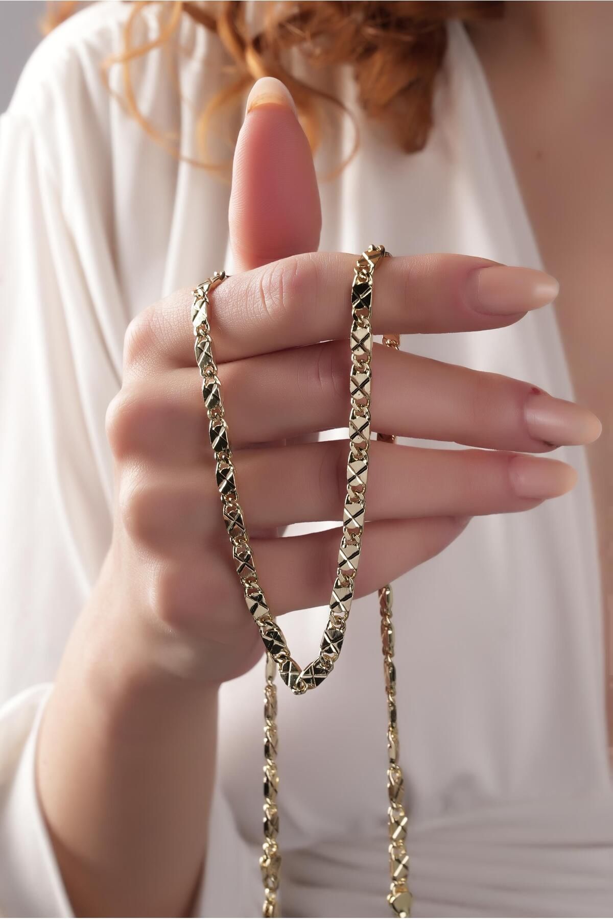 Çlk Accessories Xuping Renk Atmaz Lazer Kesim Geçmeli Kolye 50729