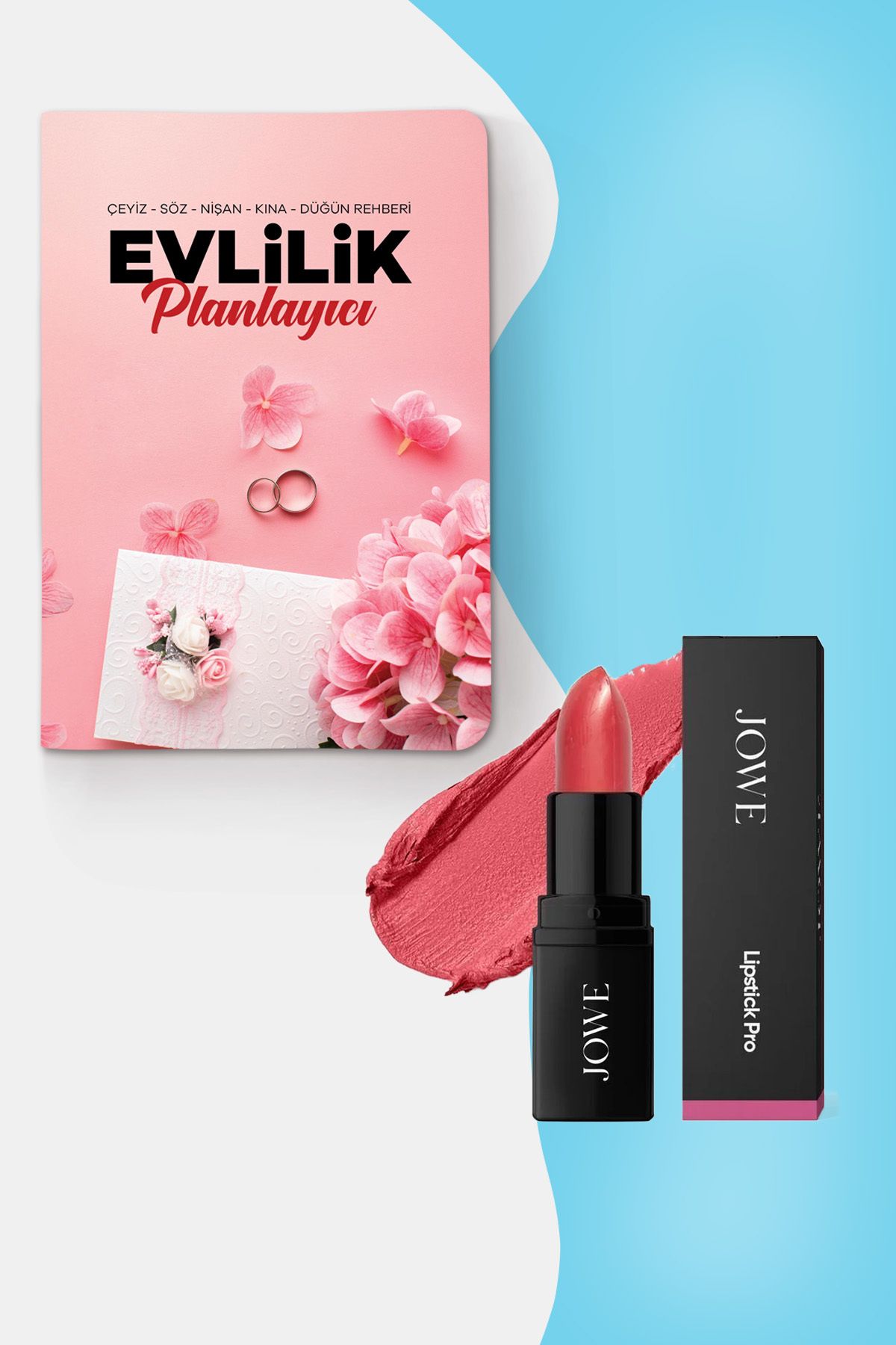 nesnel yayınlar Evlilik Planlayıcı Günlük ve Jowe Yoğun Renk ve Nemlendirici Lipstick Pro - 140