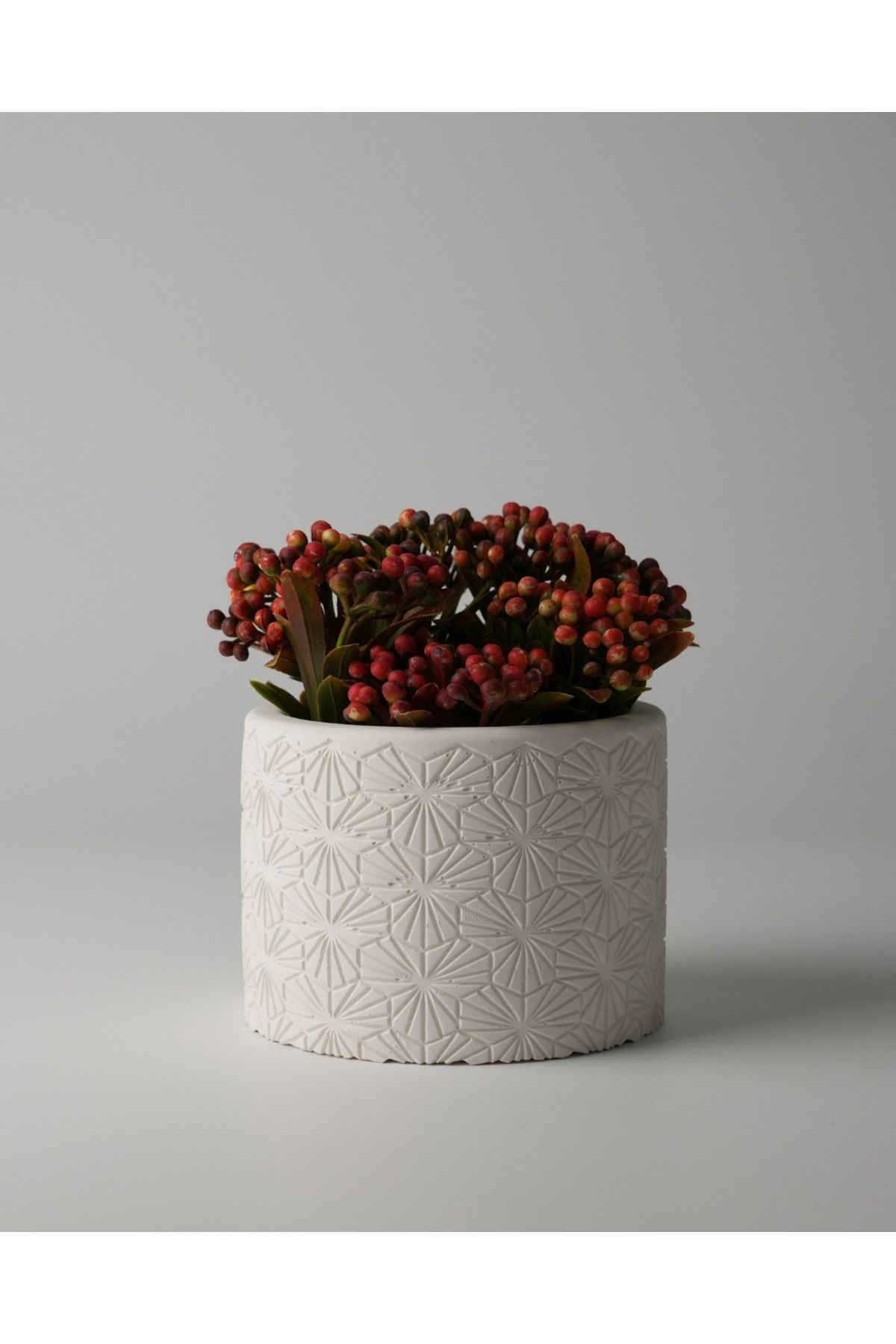 Kaju Creative Dekoratif Beton Saksı - Karo Çizgi 8x10 0.25L Küçük Boy Saksı