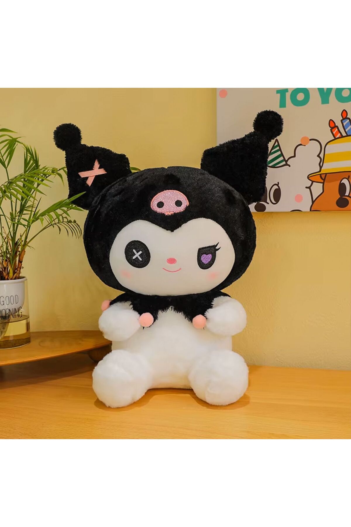 Oyuncakmatik Karikatür Peluş Kuromi Sanrio Gotik Peluş Oyuncak - Siyah