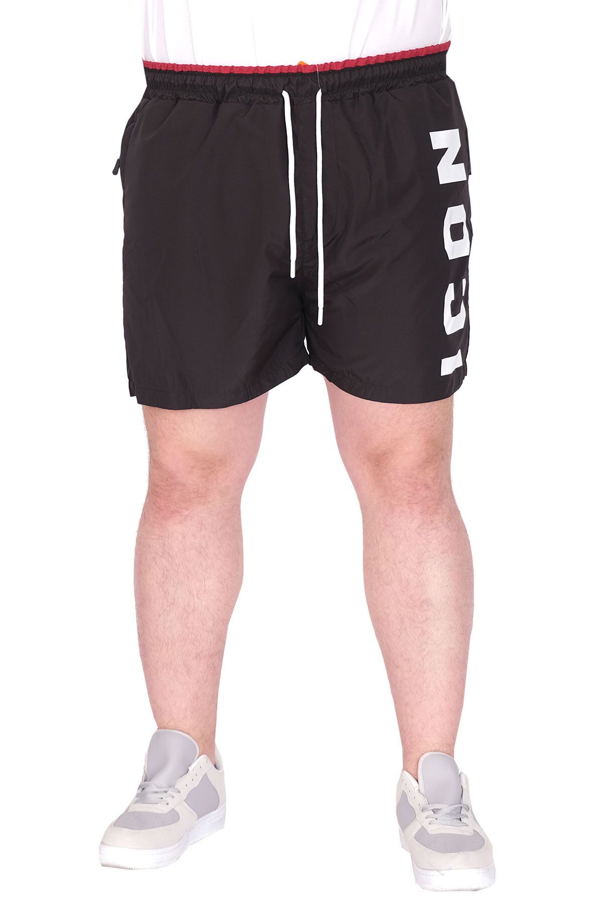 ModeXL Mode XL Büyük Beden Erkek Deniz Şortu ICON U25402 Siyah