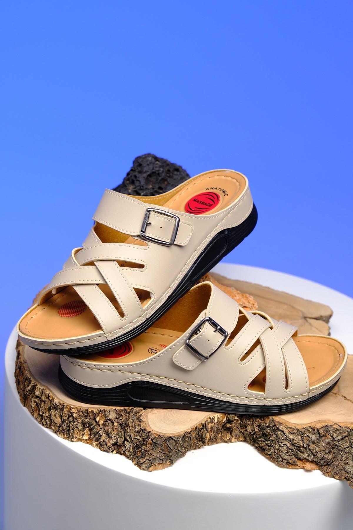 Oksit-Γυναικείες παντόφλες Sofia Orthopedic Light Sole Buckle Daily Mother 4