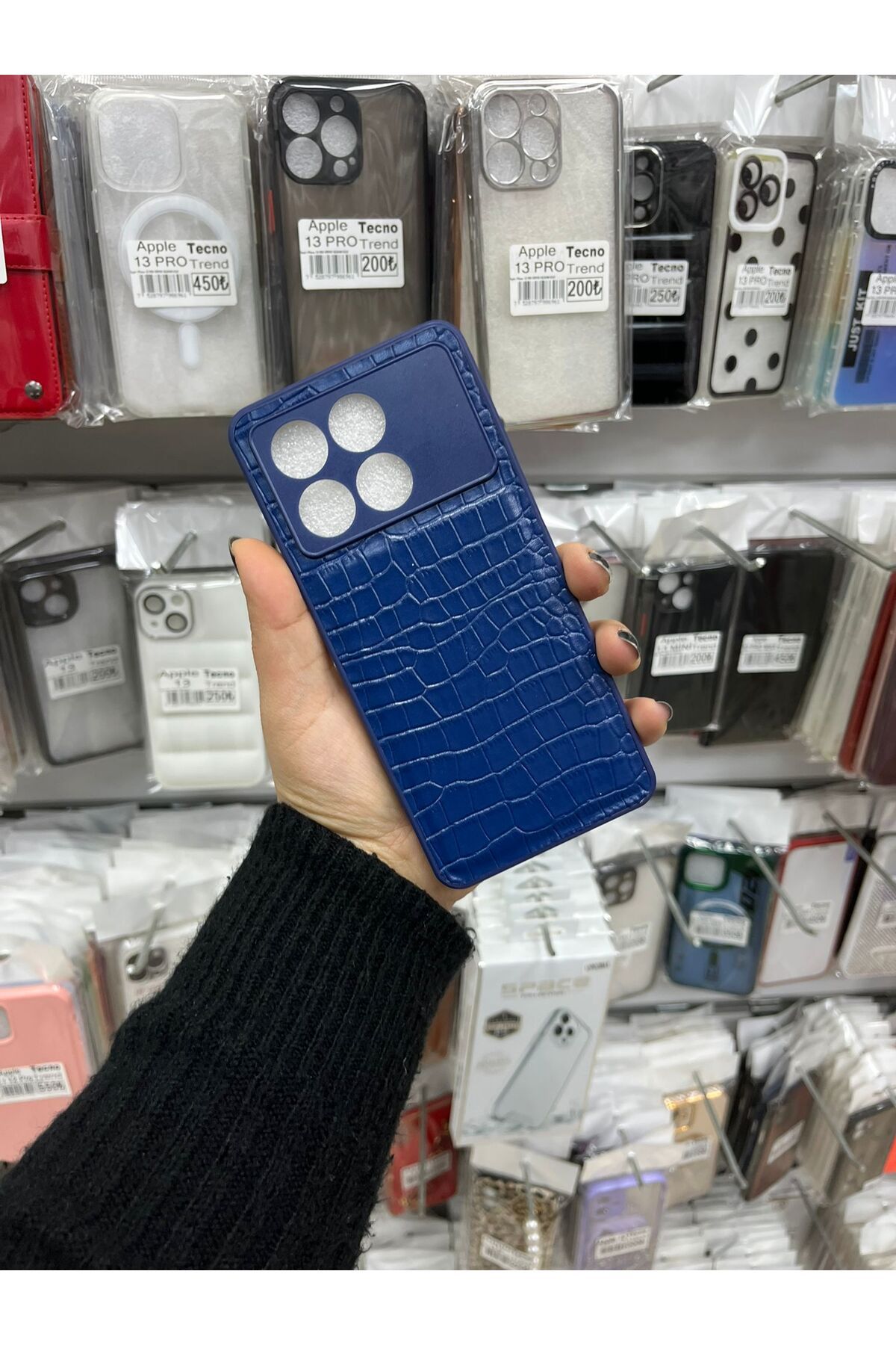 TECNOTREND Xiaomi Redmi K70E 5G Dokulu Yüzey Çekmeye Dayanıklı Cep Telefon Kılıfı Pu Deri Kaplamalı Yumuşak