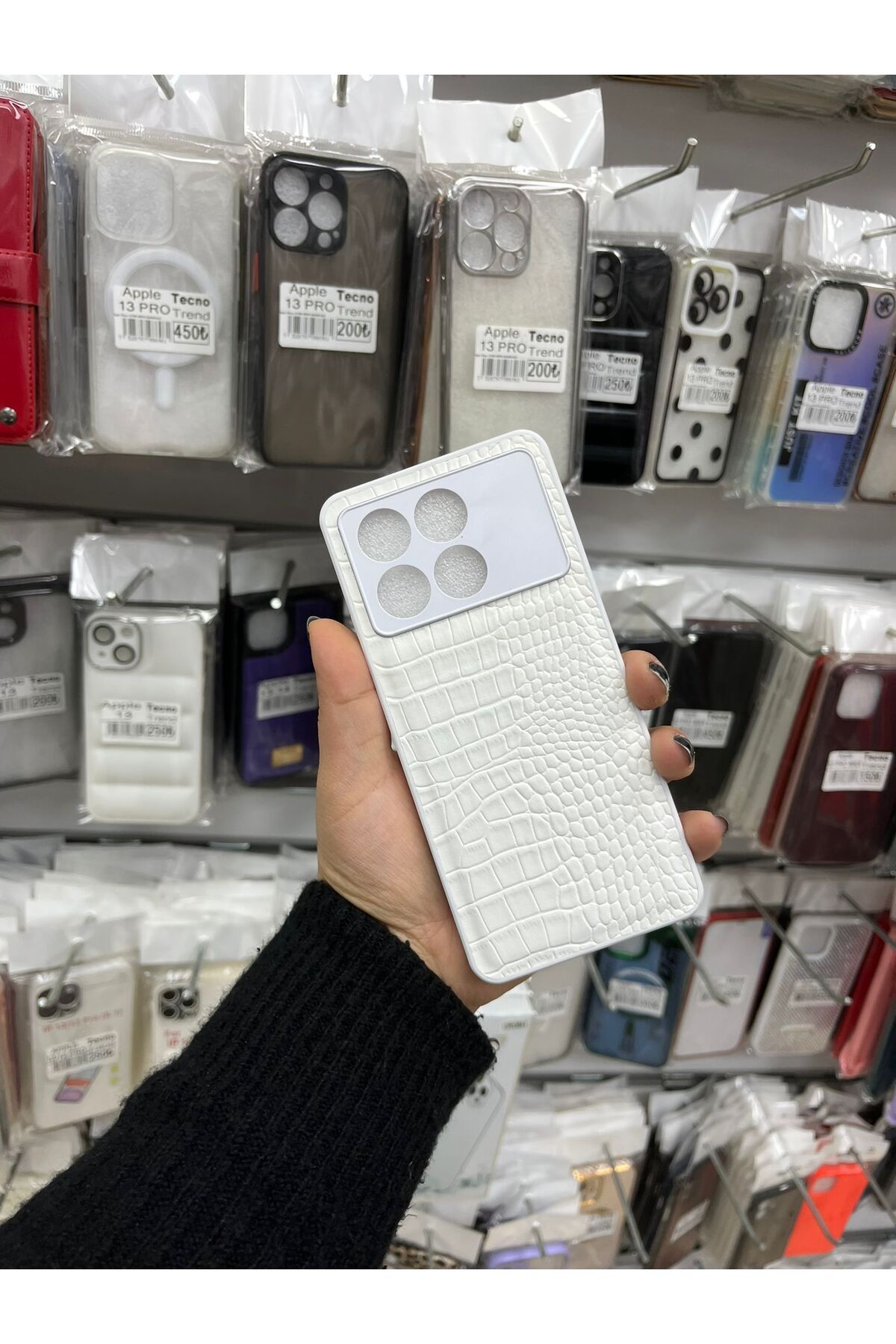 TECNOTREND Xiaomi Redmi K70E 5G Dokulu Yüzey Çekmeye Dayanıklı Cep Telefon Kılıfı Pu Deri Kaplamalı Yumuşak