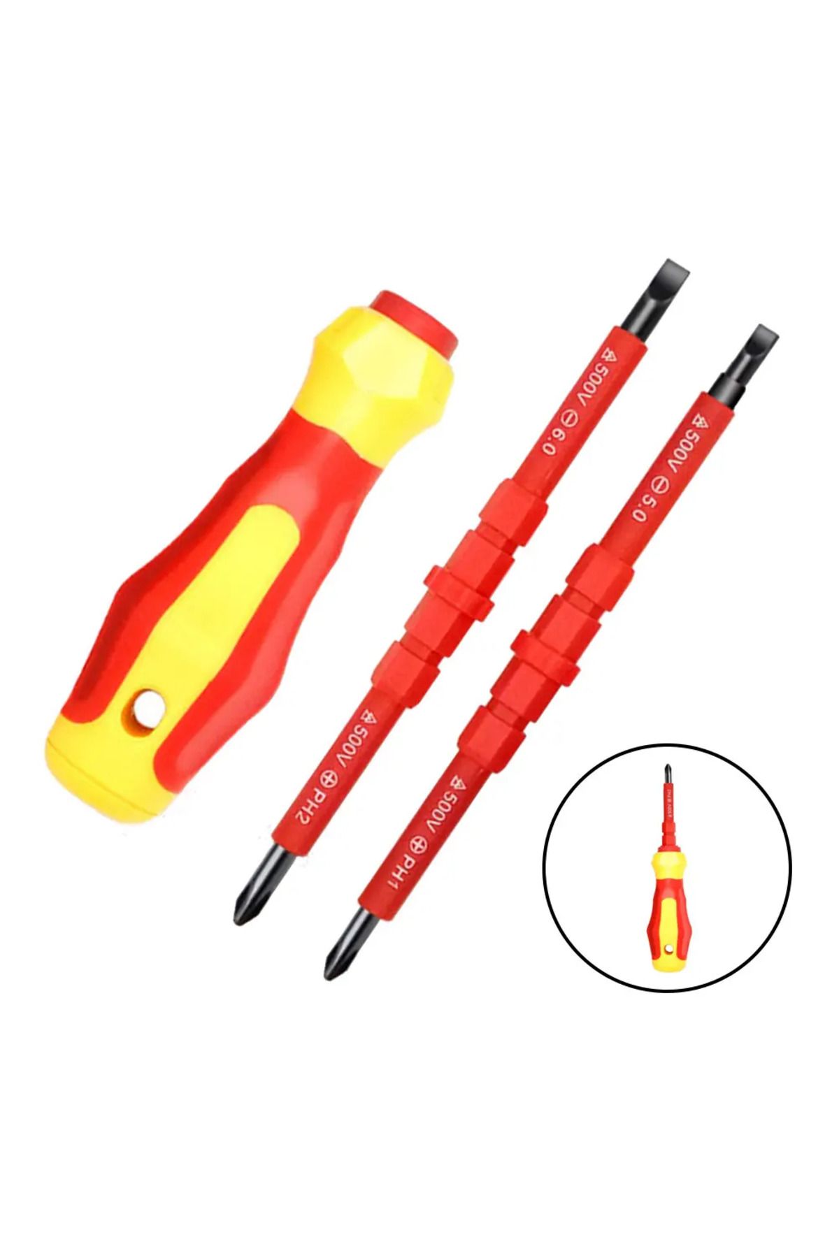 Choice-3 In 1 Insulated Screwdriver Set PH1/PH2 Multi-Purpose Screwdriver Electricians Slotted Cross Scr... 2