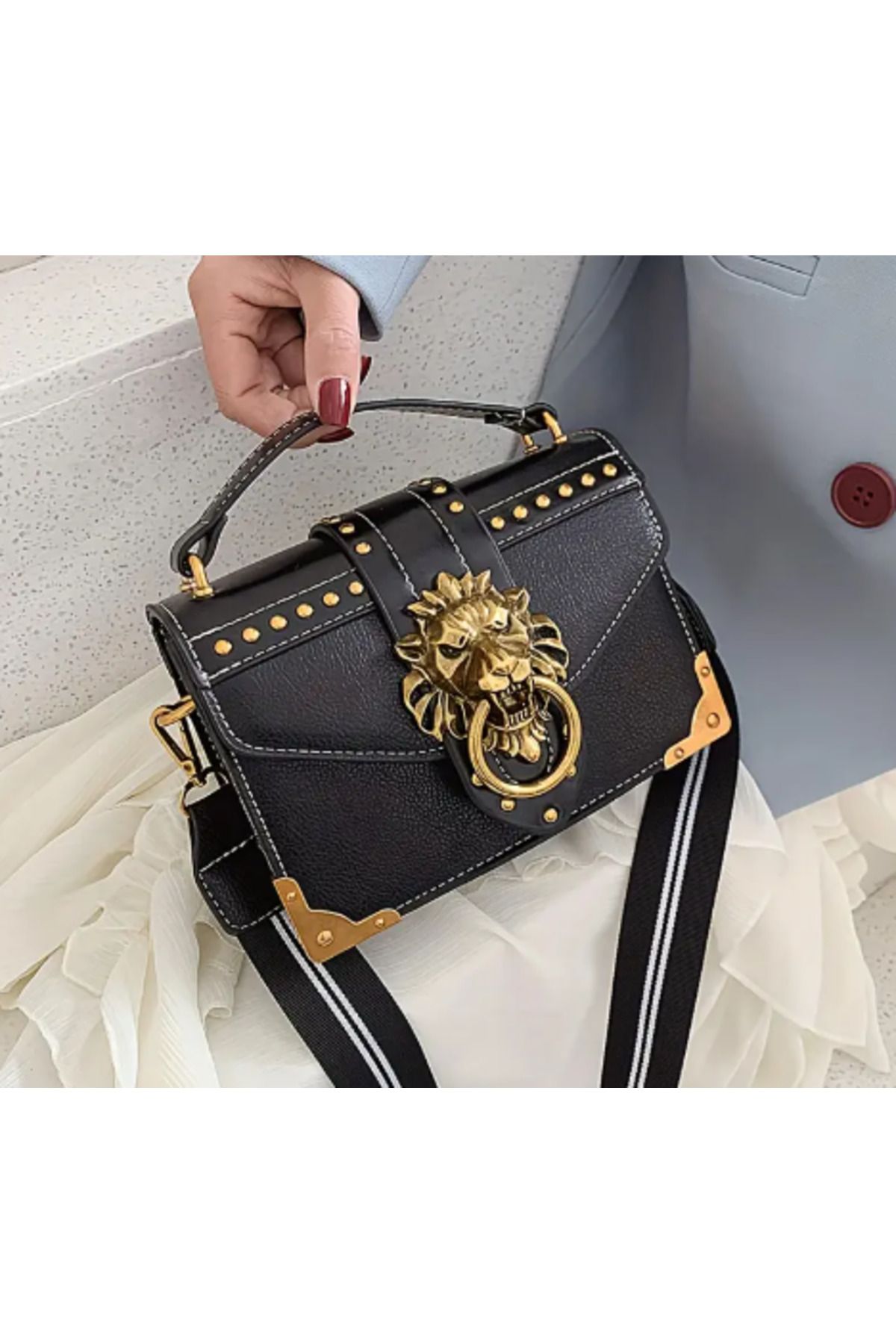 SE Jewellery Collection Selin Ersoy Retro Aslan Kafası Kadın Omuz Çantası