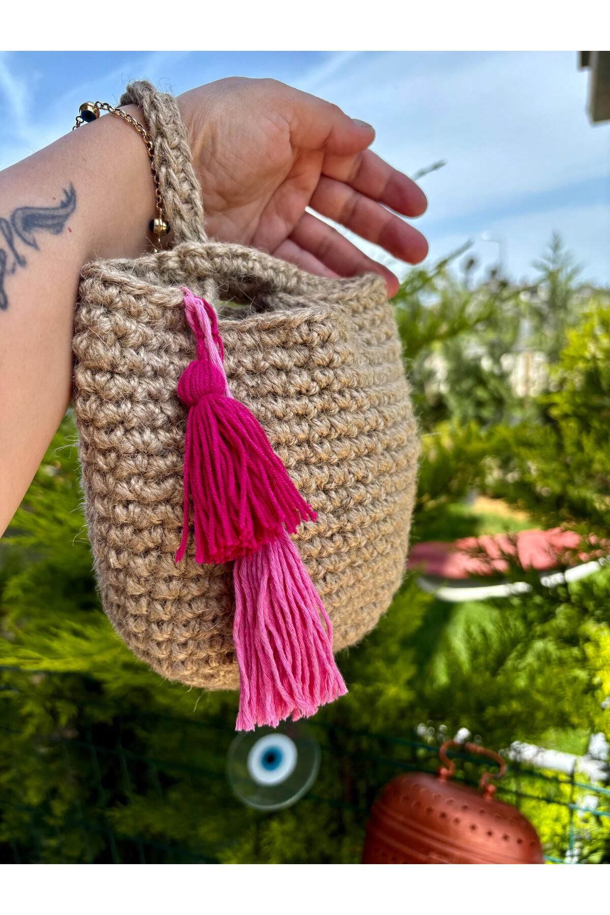 UNİCORNS Küçük Boy Çanta, Hasır Clutch, El Örgüsü Çanta, Clutch, Tasarım Çanta, Jüt Çanta