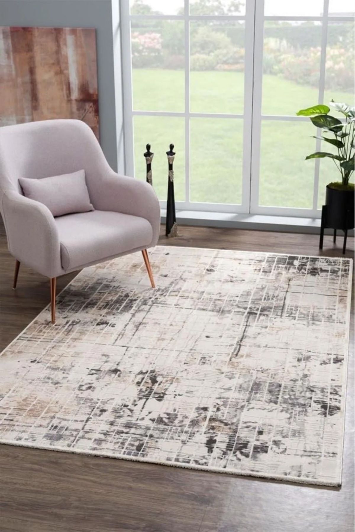 Andromeda ELLİZA POLYESTER MODERN ESKİTME DESENLİ SALON MEKAN ODA HALISI