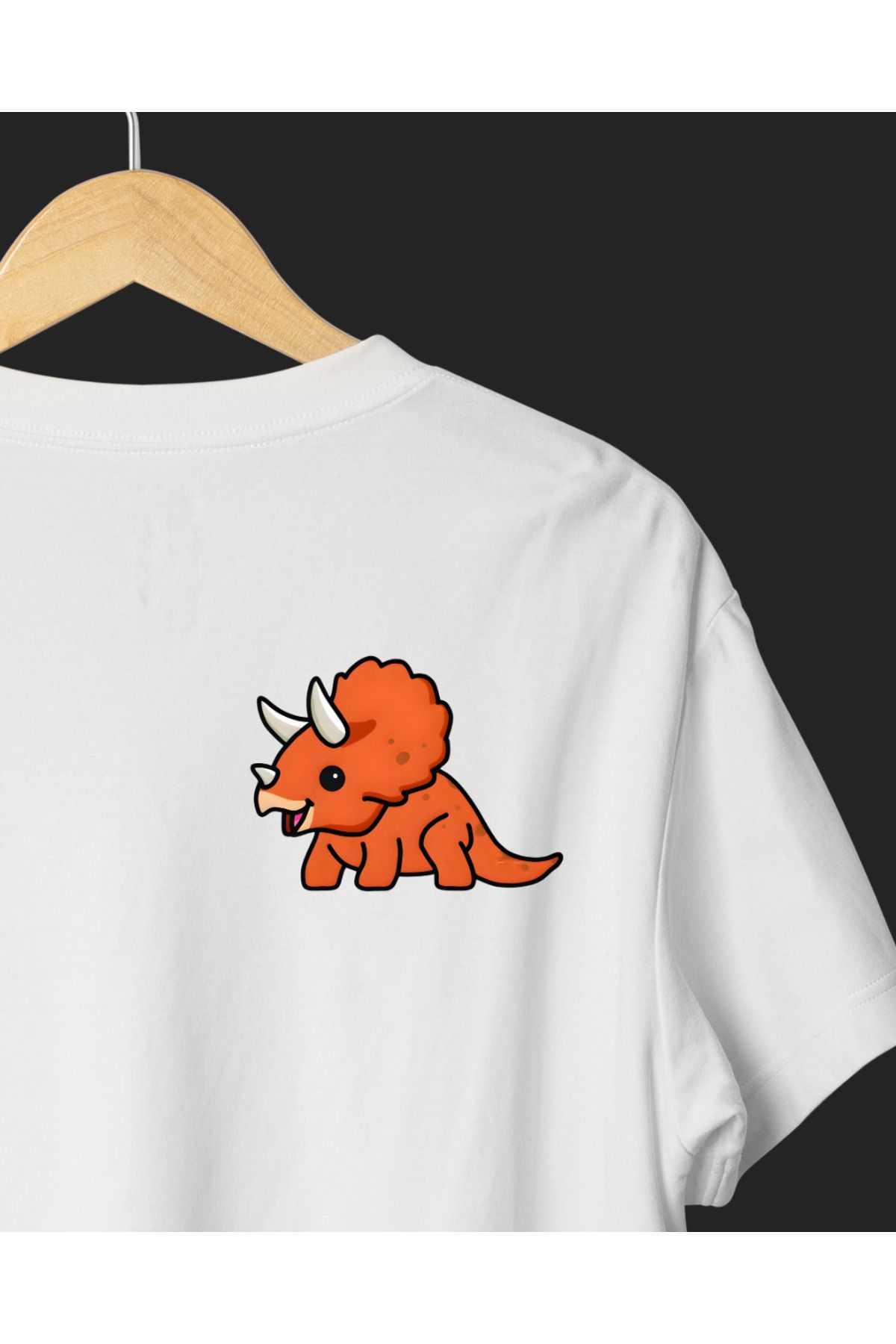 Ebiidesign Turuncu Dinazor Tasarımlı Baskılı T-Shirt