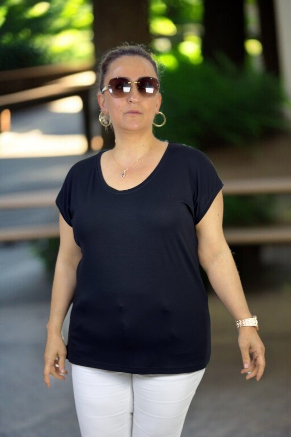yagmurberen KAYIK YAKA DÜŞÜK KOL BÜYÜK BEDEN LİKRALI PAMUKLU BODY BLUZ