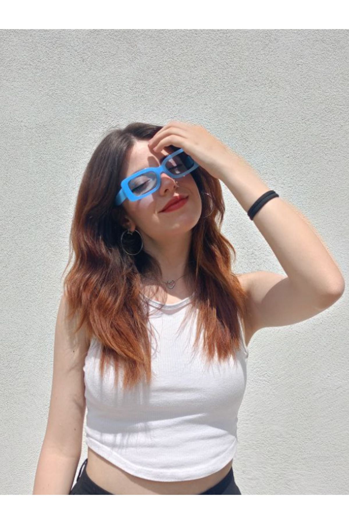 Sunglasses Kadın Mavi Şık Güneş Gözlüğü