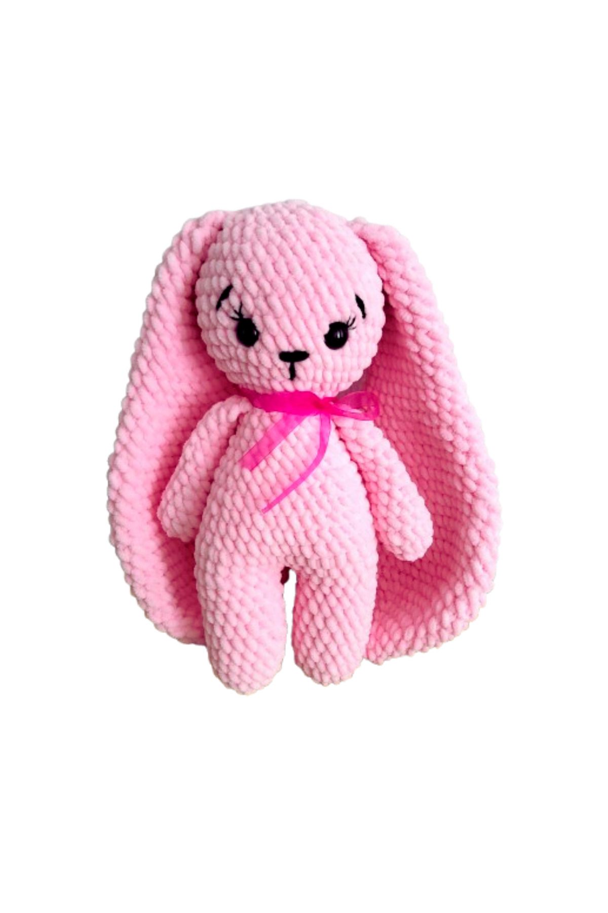 rmys Uzun Kulaklı Sevimli Amigurumi Tavşan - Pembe
