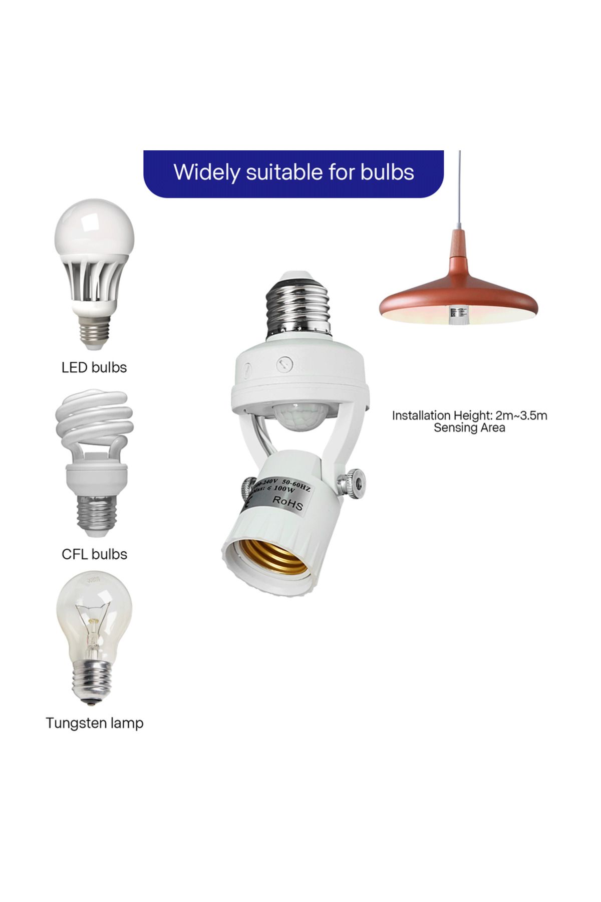 Choice-e27 E27 E26 PIR Motion Sensor lamps holder 110-240V Detector Base Light Switch With Light Control S 6