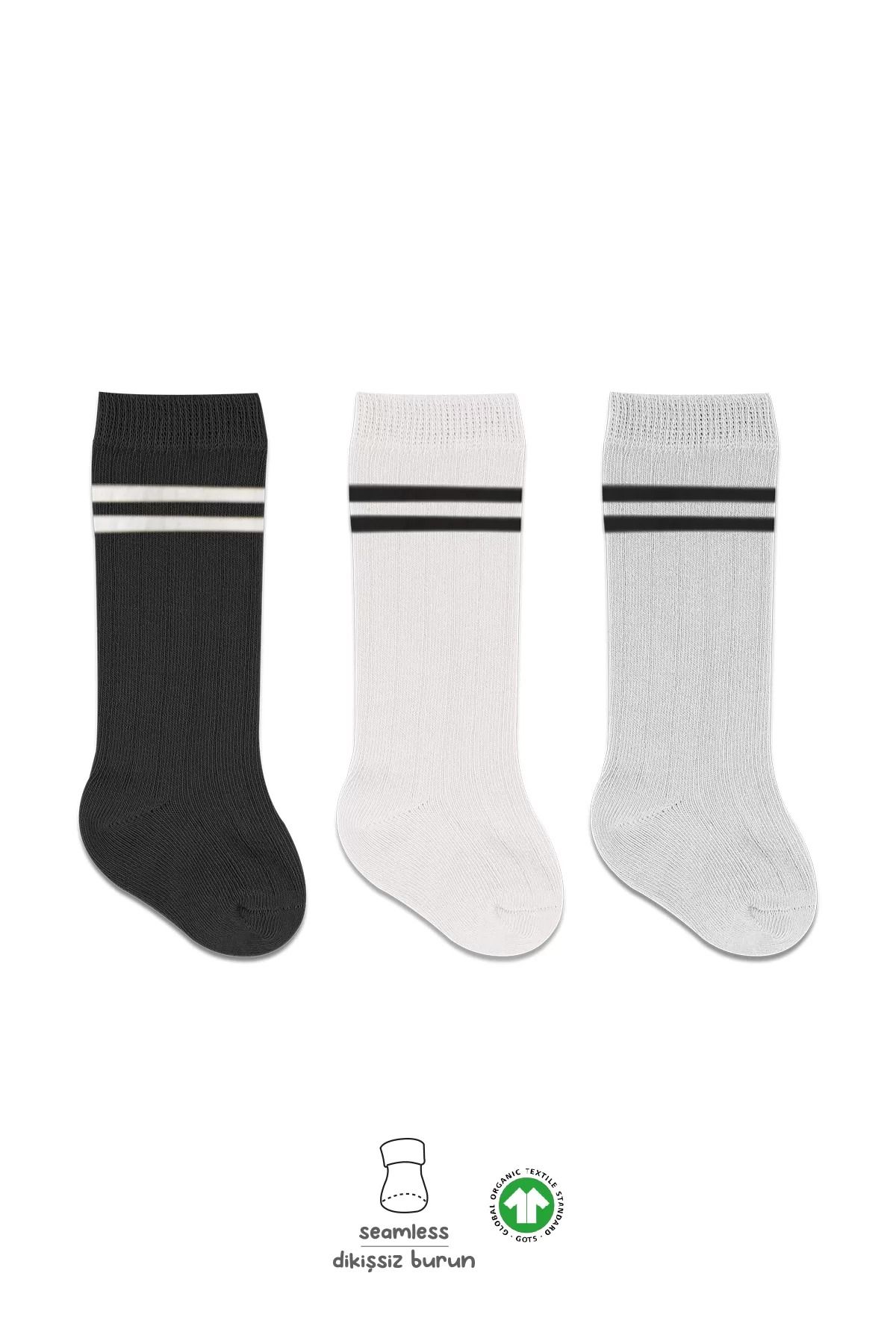 Wear Hype Bistyle Derby Dizaltı Çorap 3'lü Bs40101 Siyah Ekru Gri Çemberli