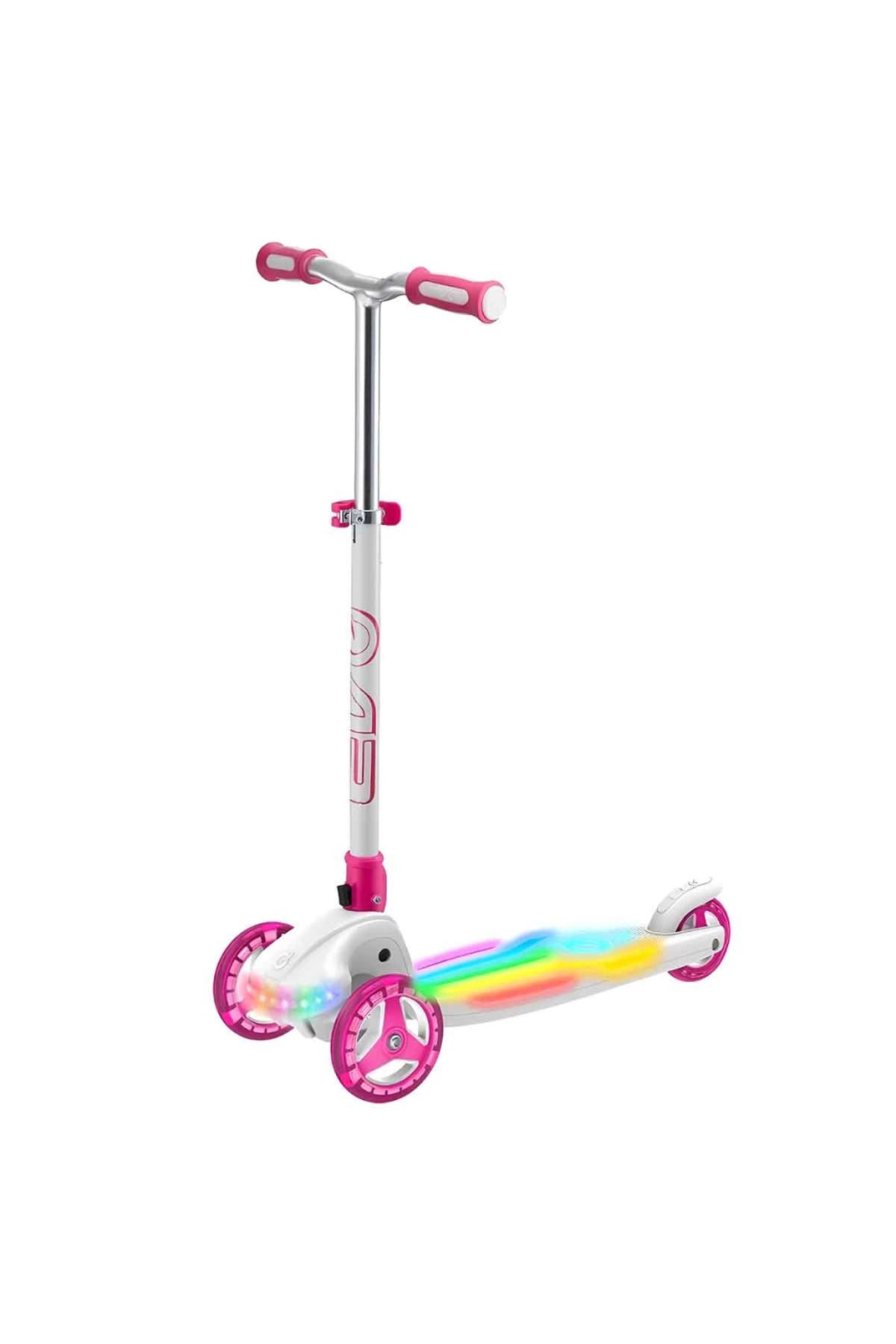 Skygo Evo 3 Tekerlekli Colour Burst Işıklı Beyaz Scooter