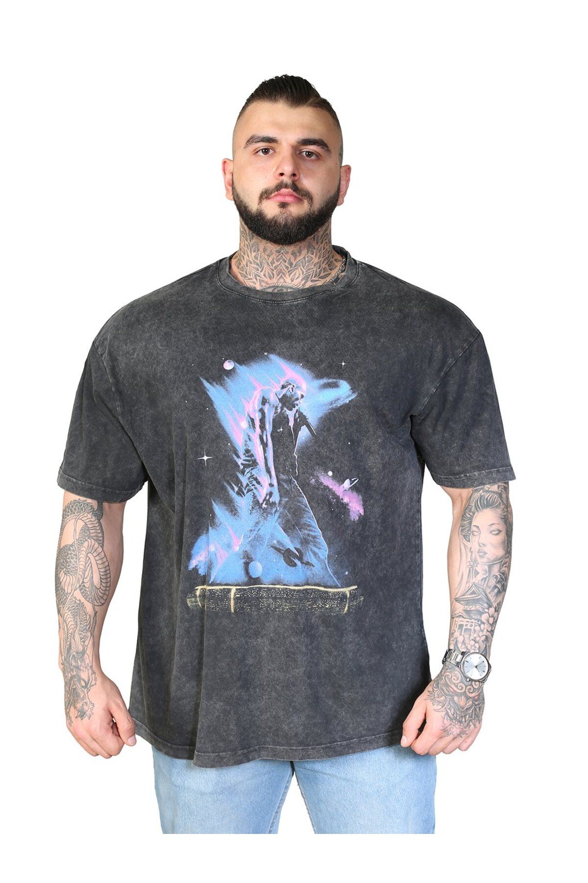 Muu Legacy CHRIS BROWN Oversize T-Shirt %100 Pamuk Dijital Baskılı